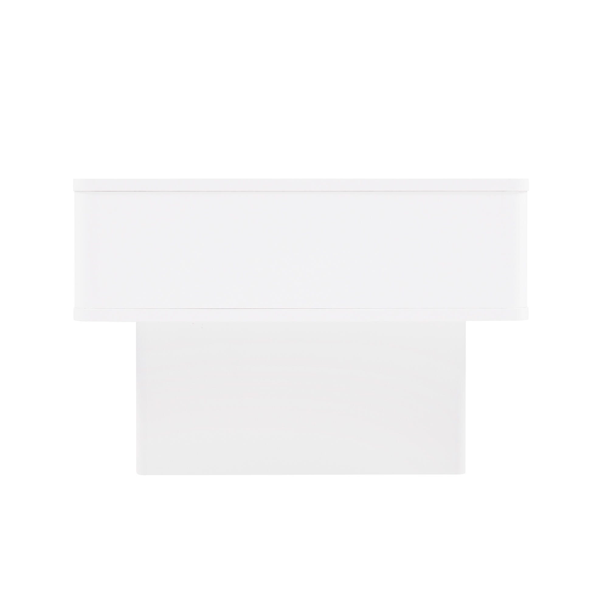 Manhattan Comfort Ella 2 Drawer Coffee Table, White, large