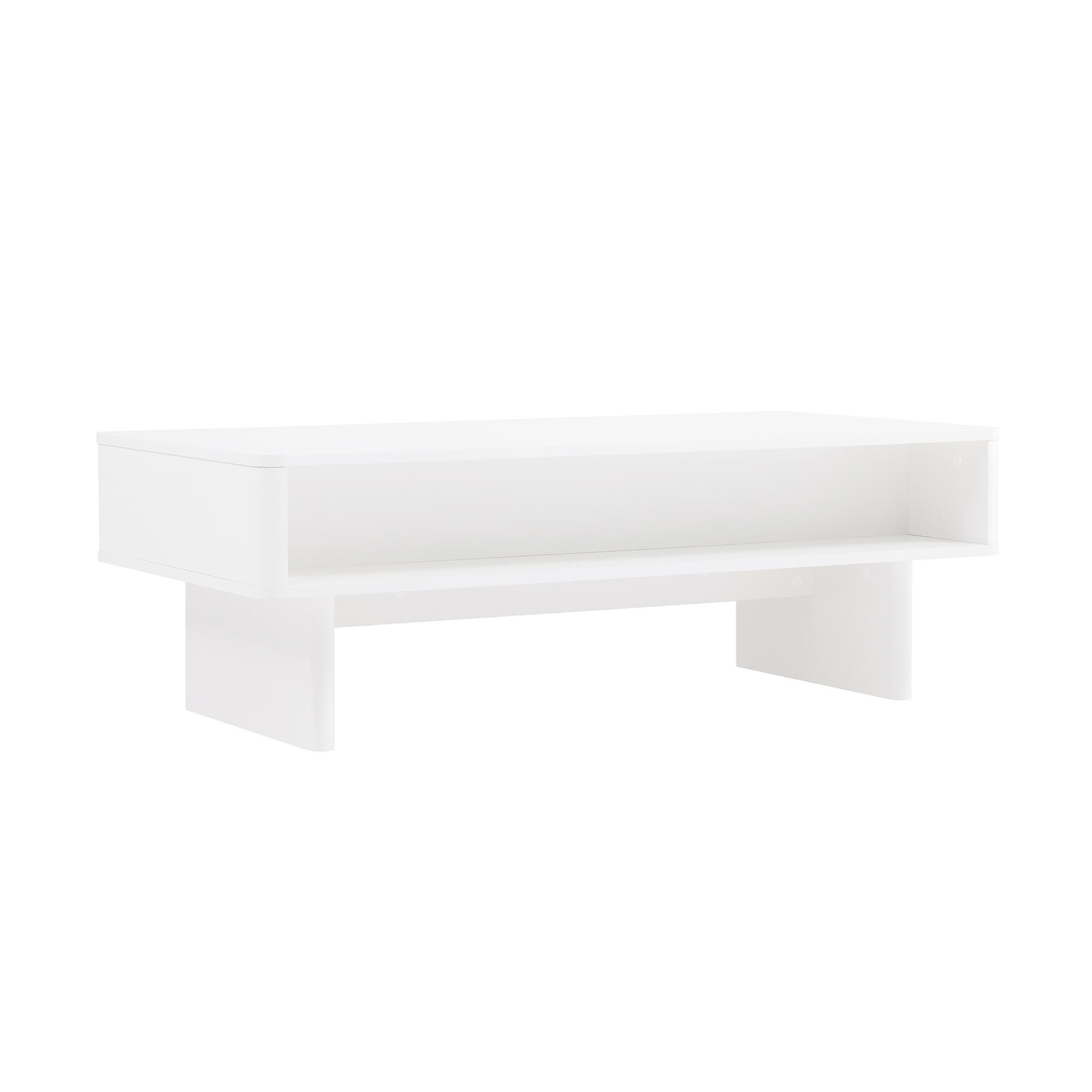 Manhattan Comfort Ella 2 Drawer Coffee Table, White, large