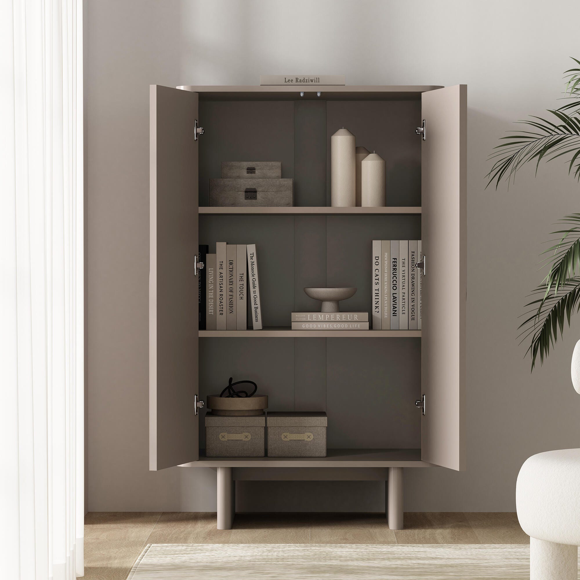Manhattan Comfort Ella 32" Accent Cabinet, Mocha, large