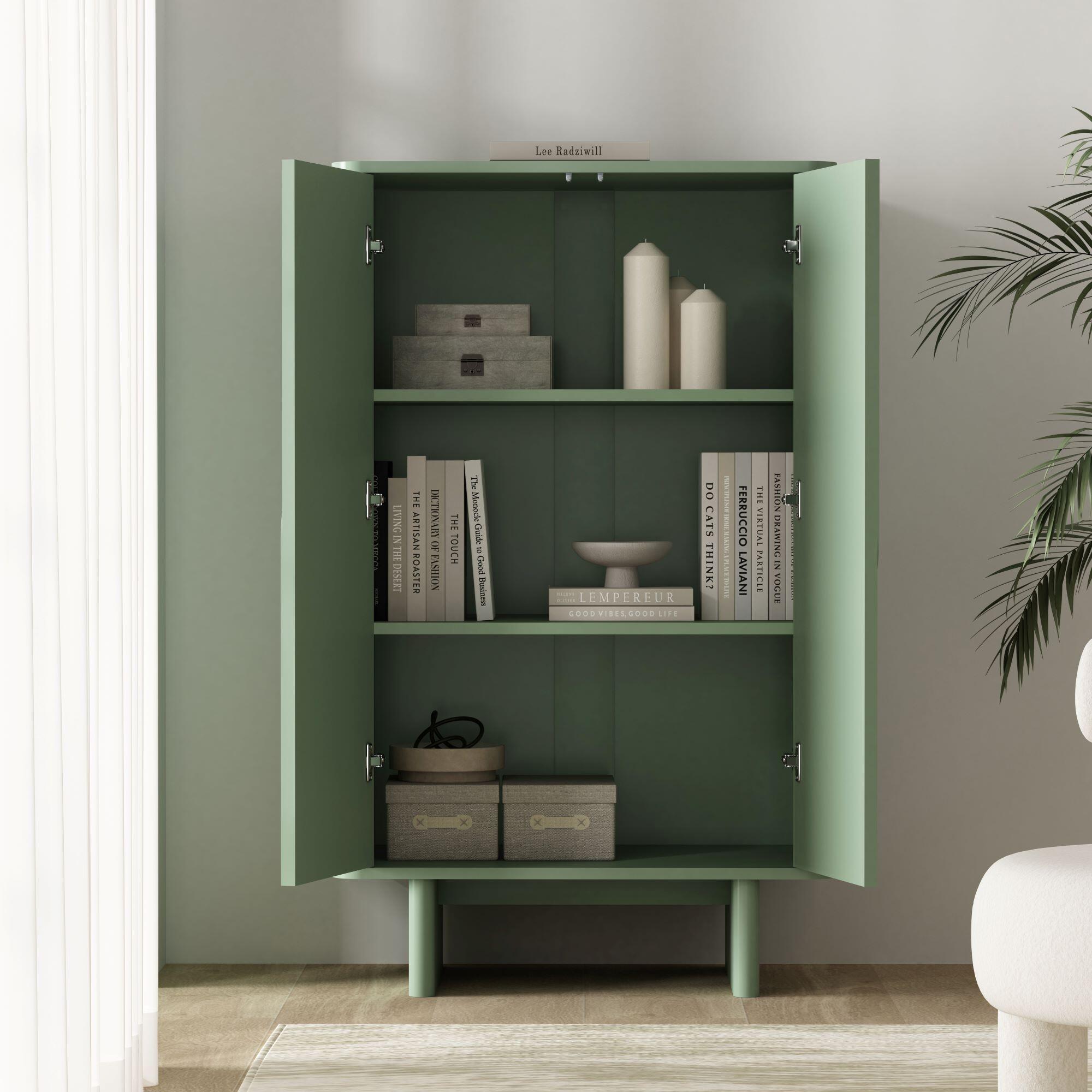 Manhattan Comfort Ella 32" Accent Cabinet, Sage Green, large