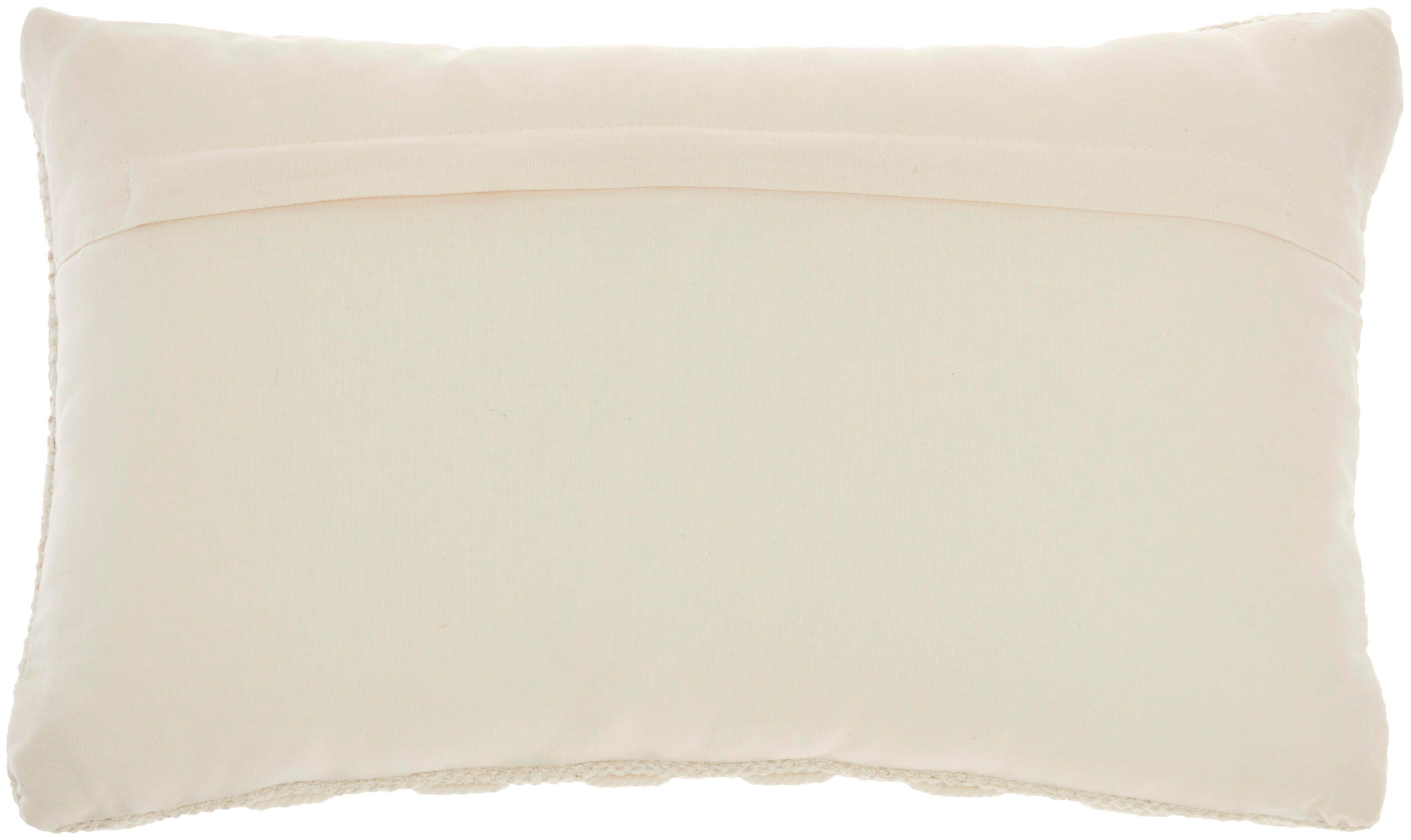 Mina Victory Woven Lines And Dots Indoor Throw Pillow, Blush, large