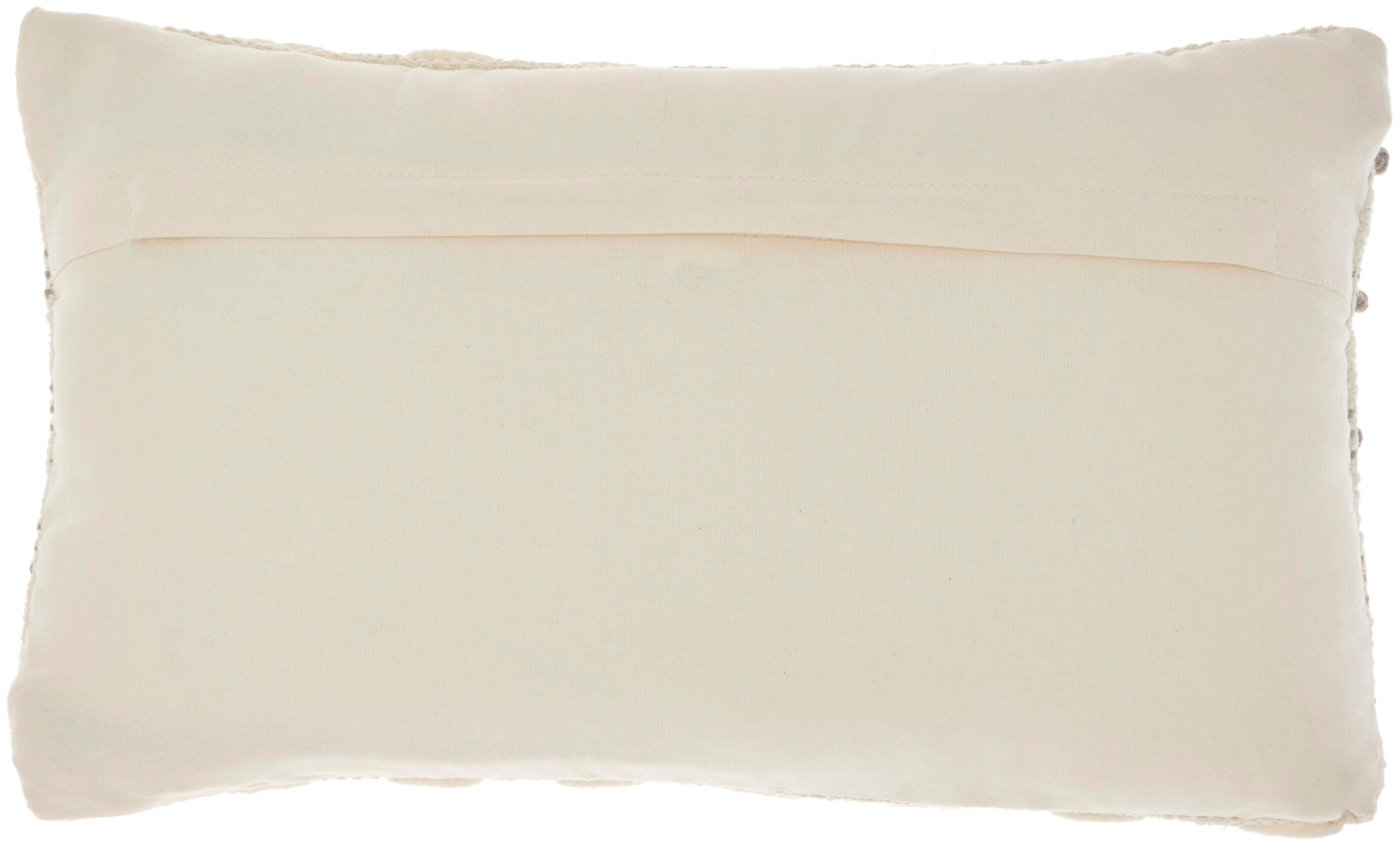 Mina Victory Woven Lines And Dots Indoor Throw Pillow, Light Gray, large