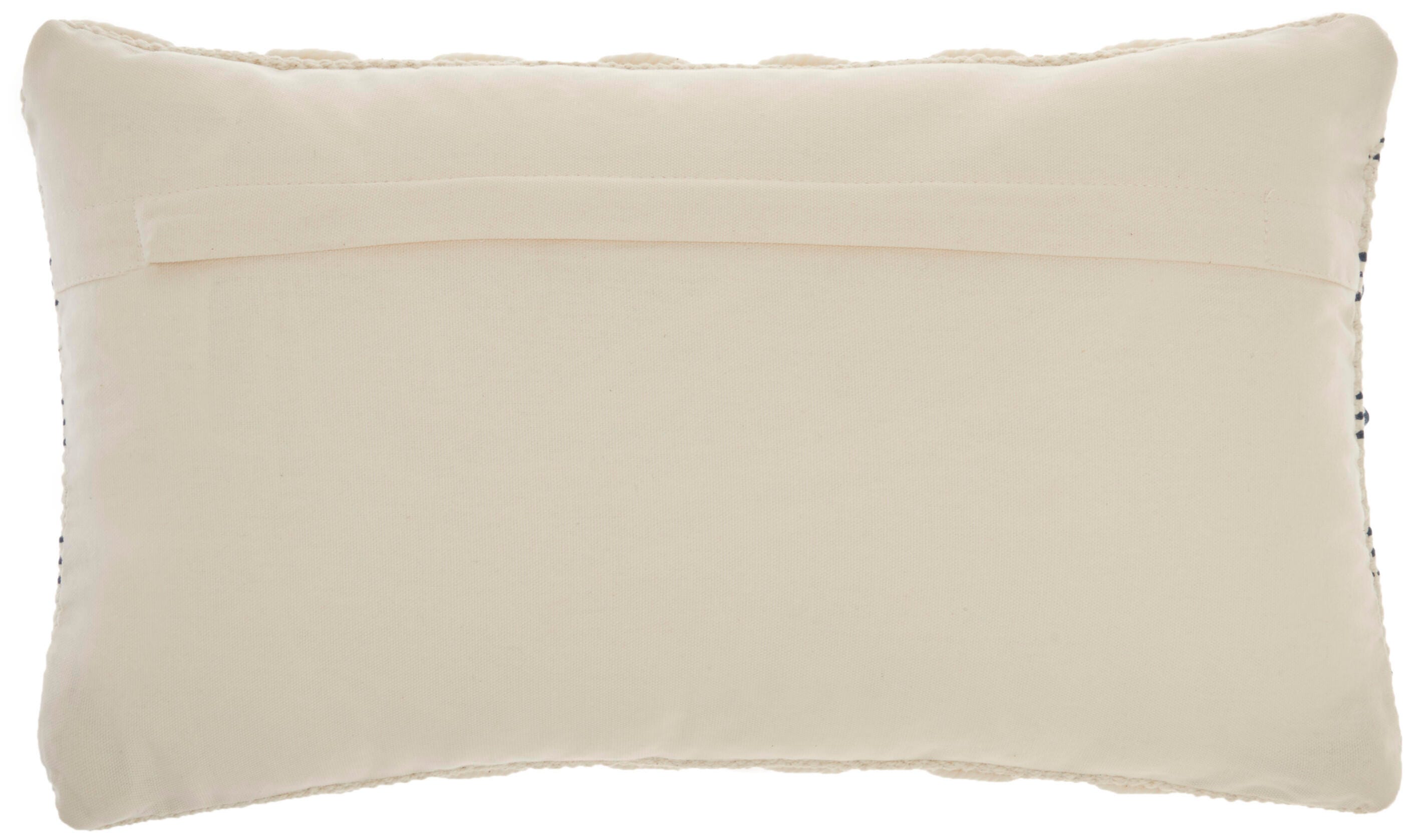 Mina Victory Woven Lines And Dots Indoor Throw Pillow, Navy, large