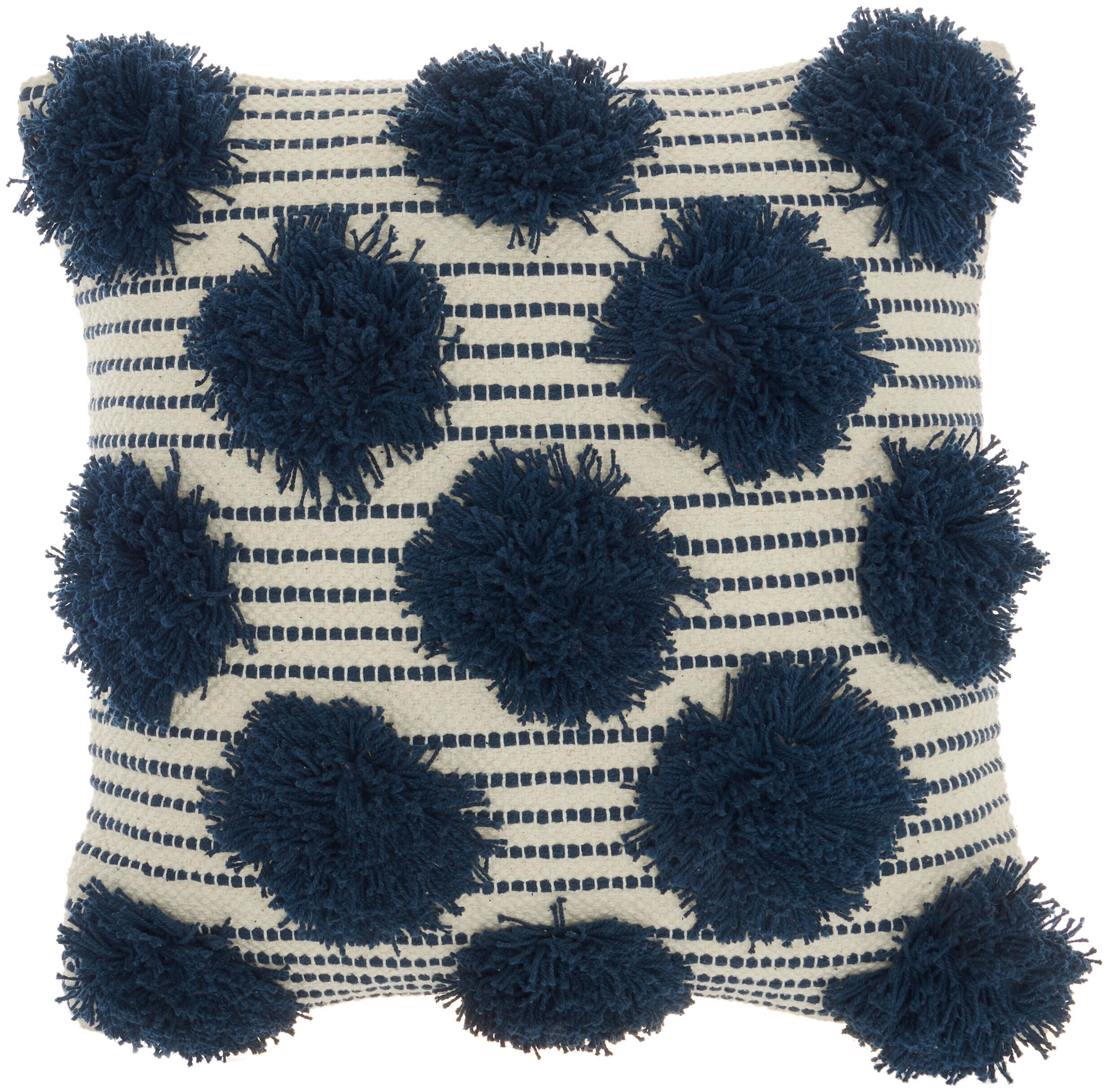 Mina Victory Tufted Pom Poms Indoor Throw Pillow, , large
