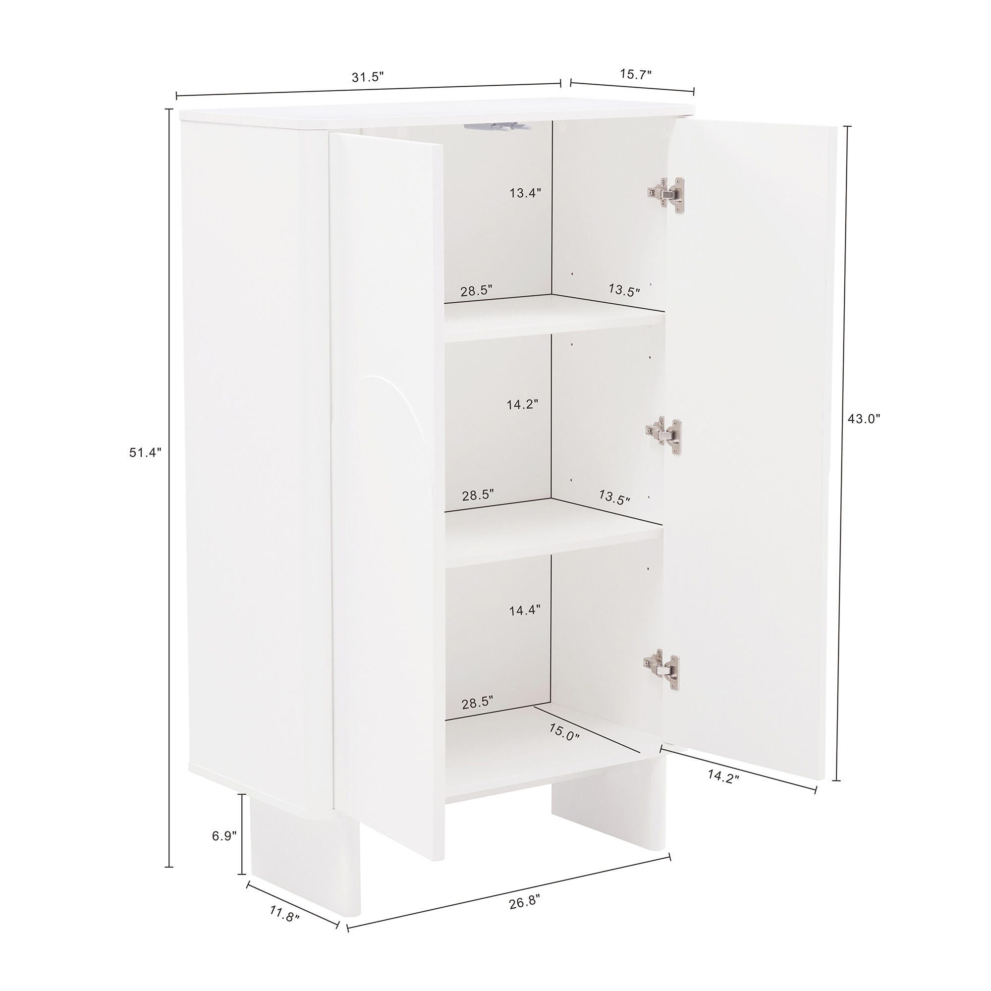 Manhattan Comfort Ella 32" Accent Cabinet, White, large
