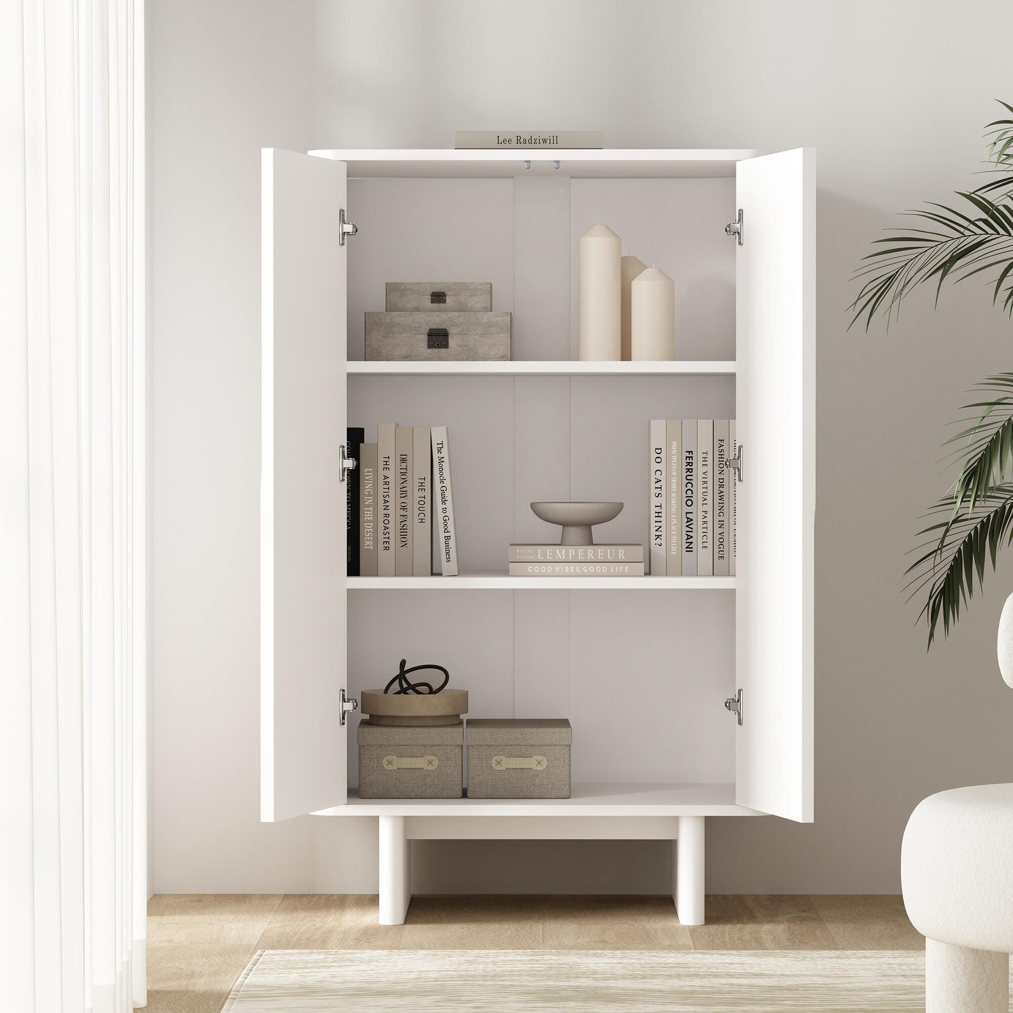Manhattan Comfort Ella 32" Accent Cabinet, White, large