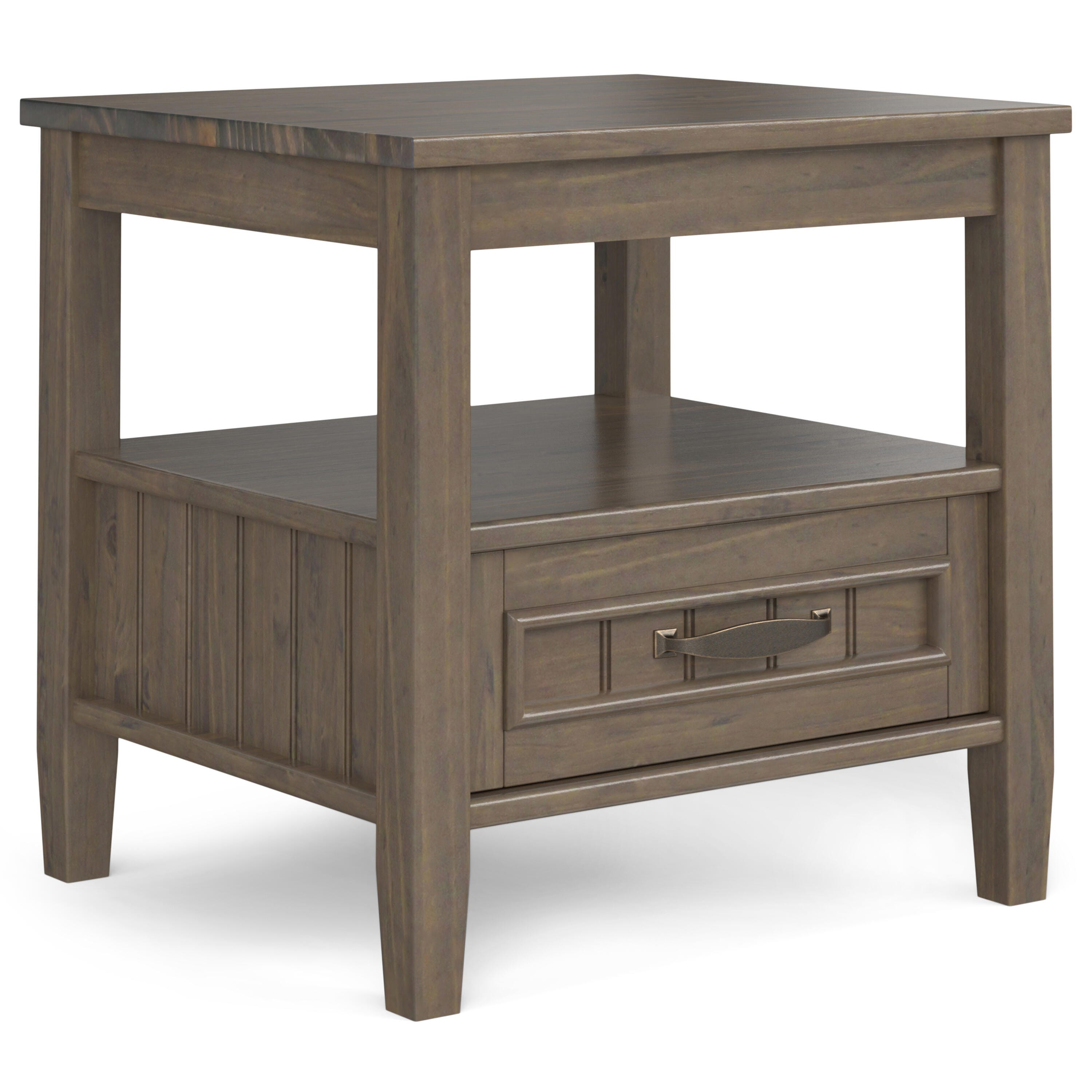 Simpli Home Lev End Table with Bottom Drawer, , large