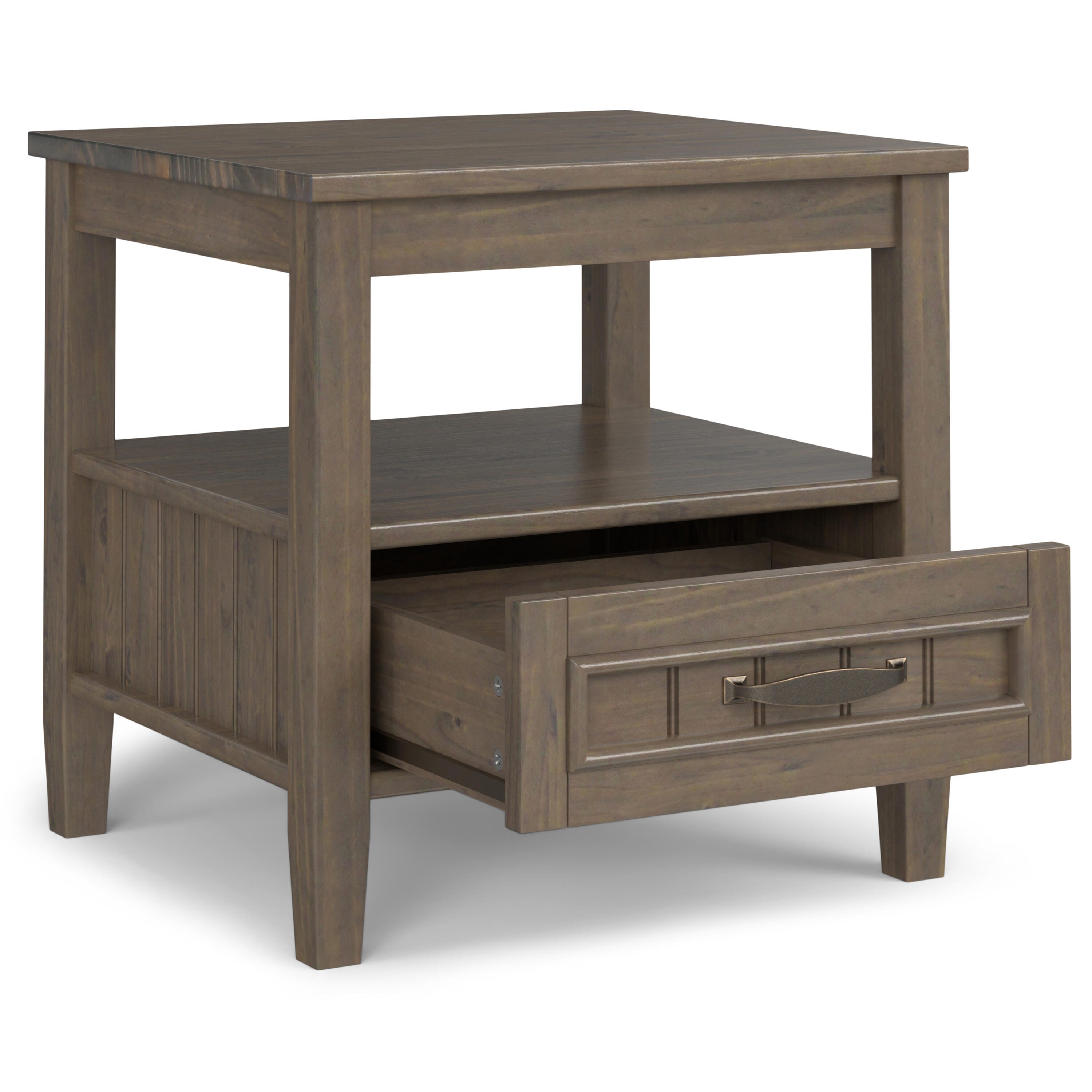 Simpli Home Lev End Table with Bottom Drawer, , large
