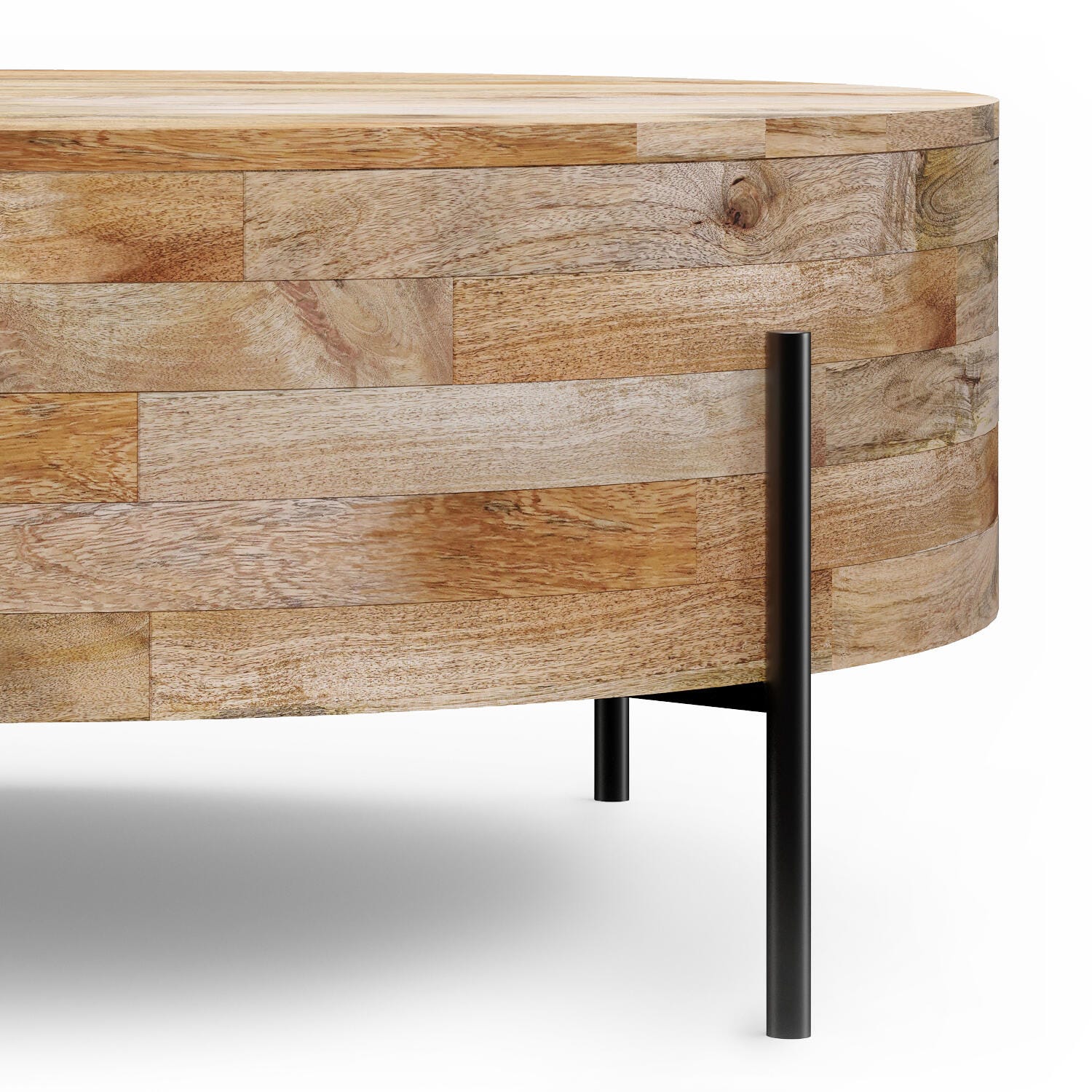 Simpli Home Rayburn Drum Coffee Table, , large