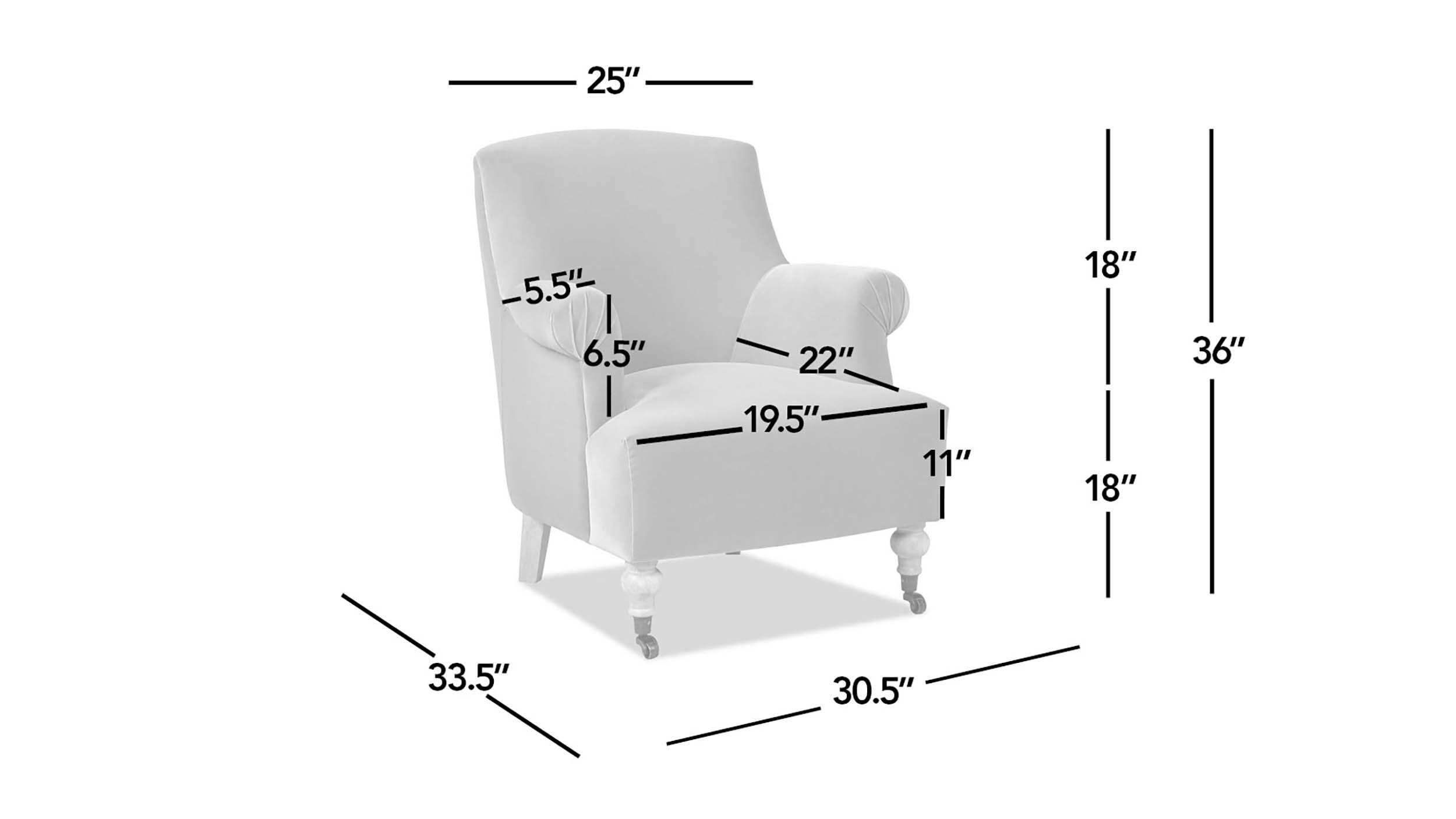 Eloise Eloise Pleated Sock Arm Accent Armchair, , large
