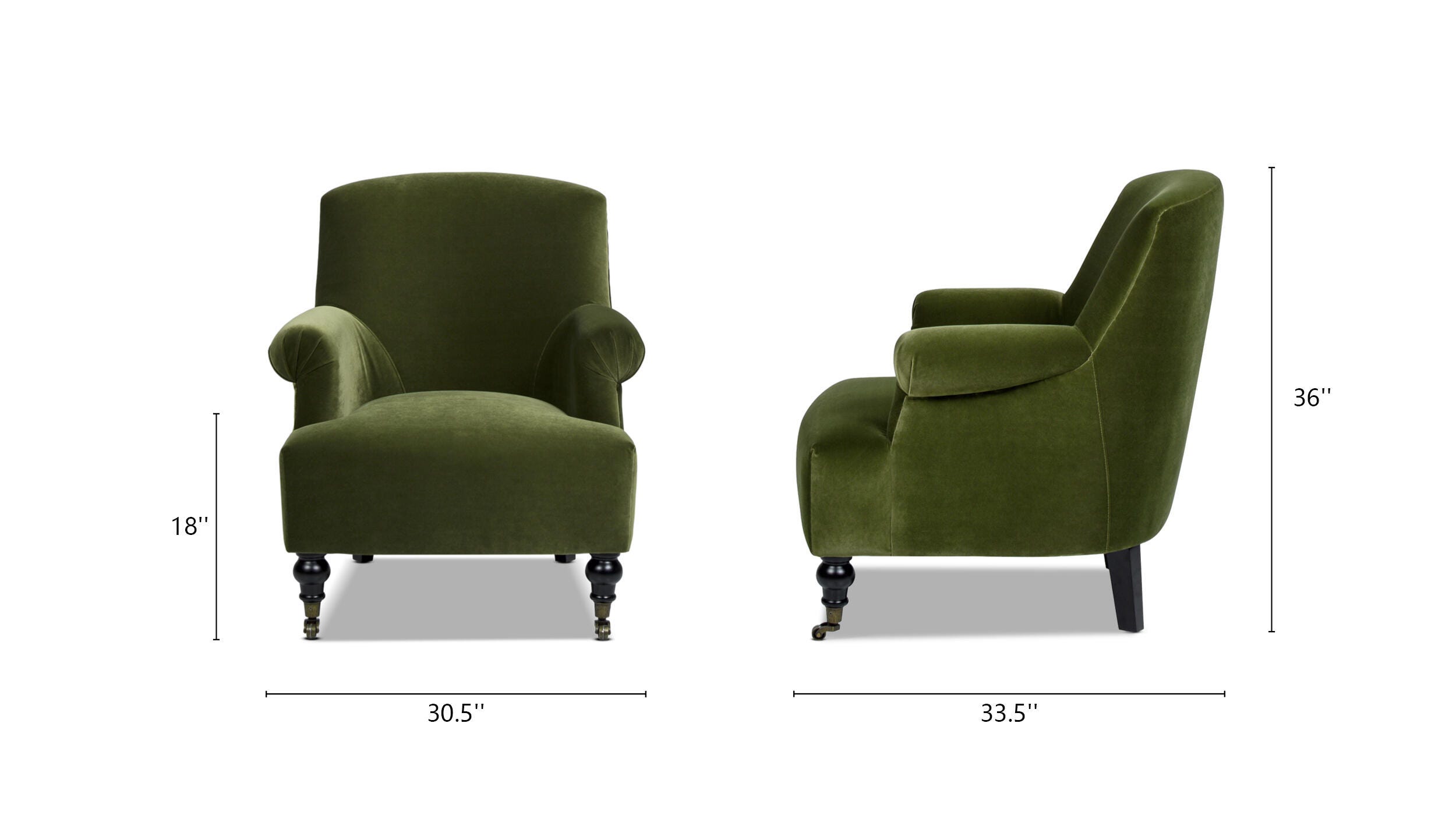 Eloise Eloise Pleated Sock Arm Accent Armchair, , large