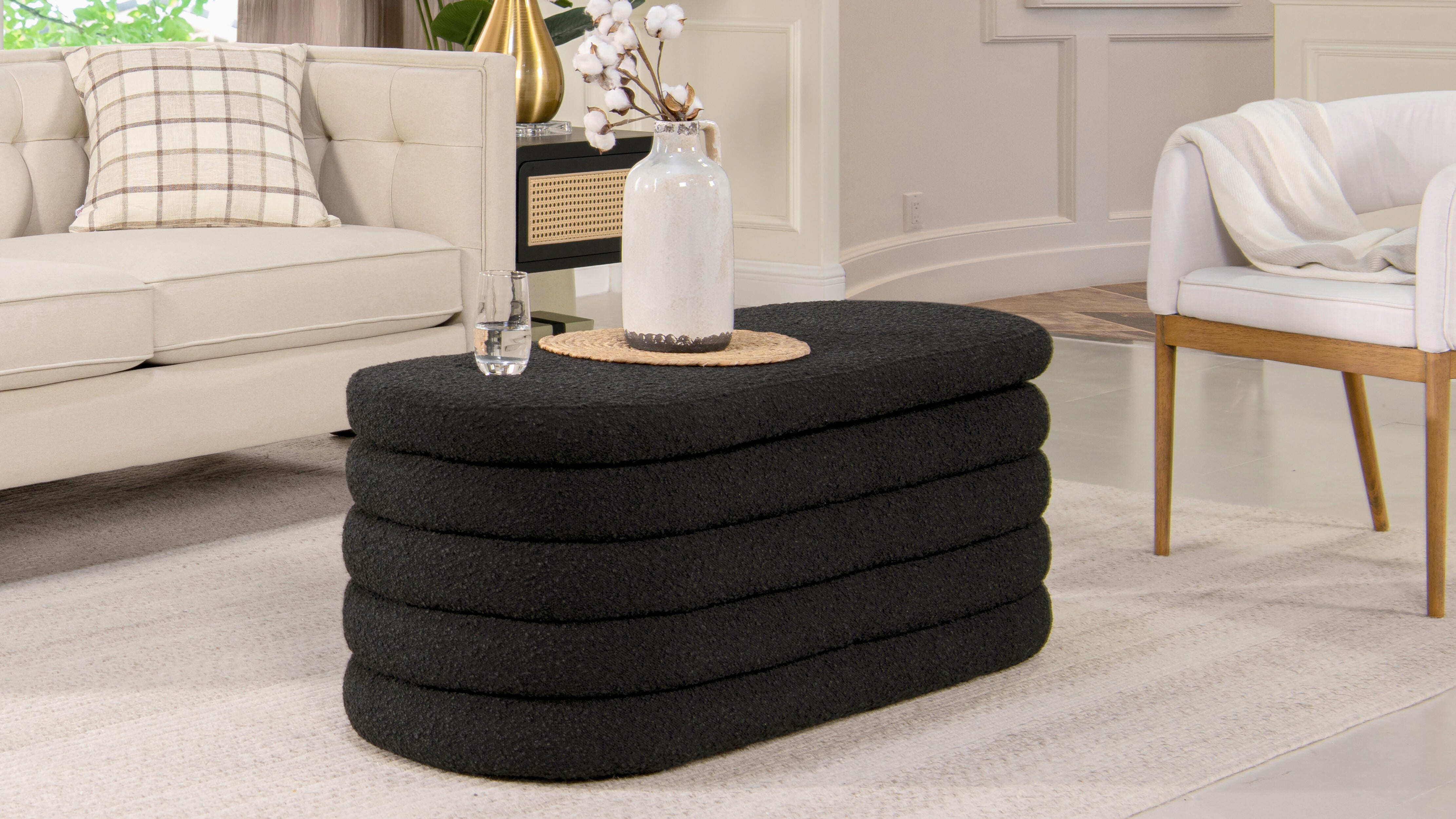 Jennifer Taylor Home Fuji Upholstered Oval Storage Bench, , large