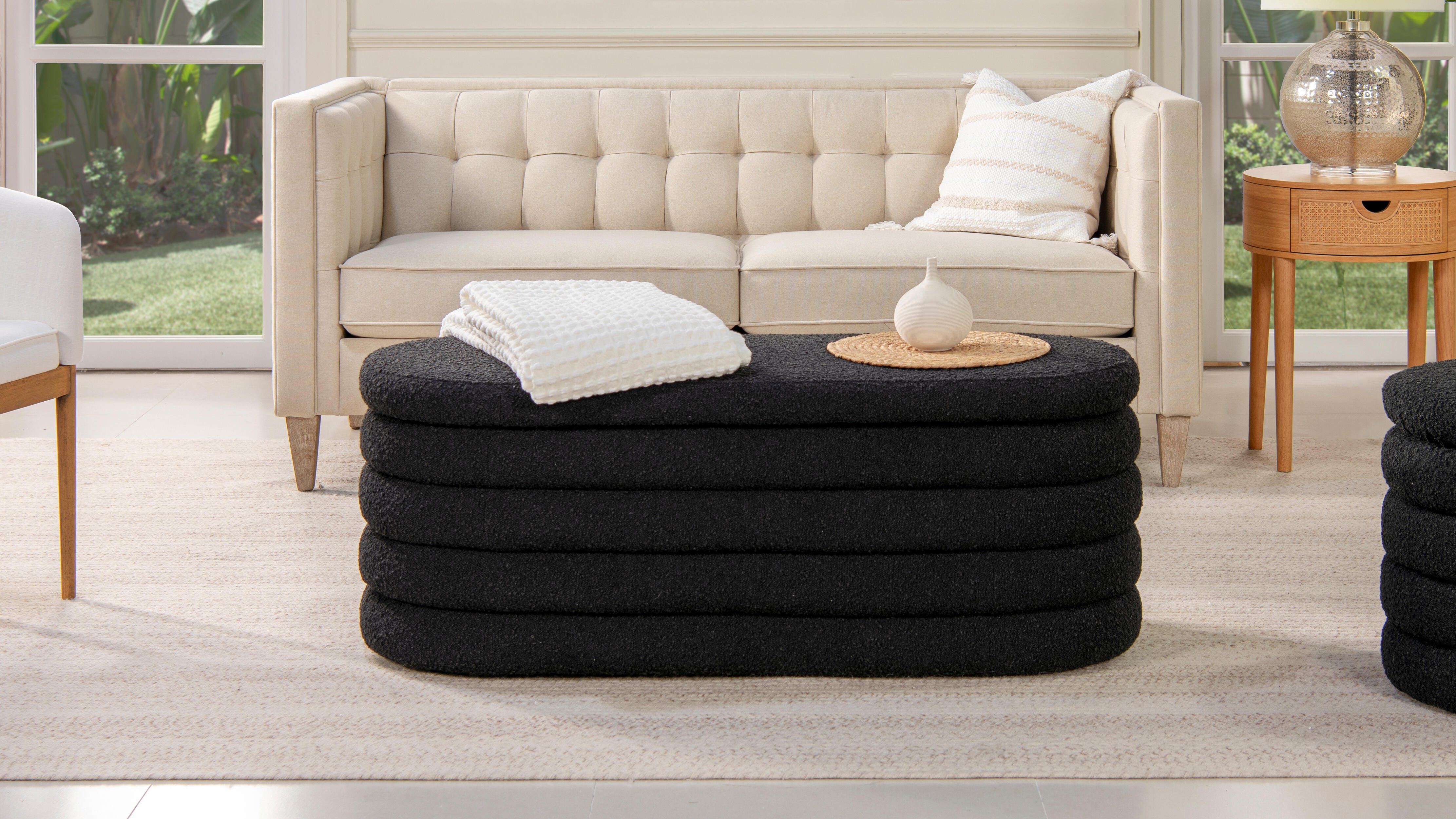Jennifer Taylor Home Fuji Upholstered Oval Storage Bench, , large