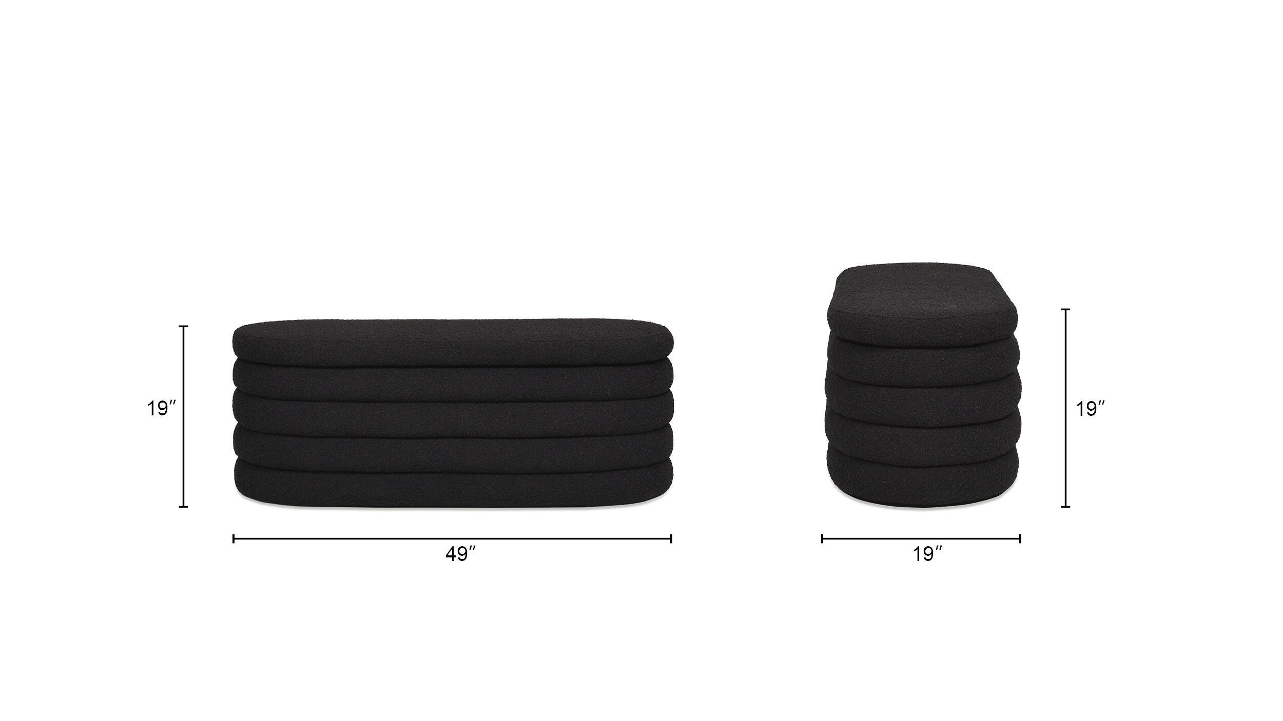 Jennifer Taylor Home Fuji Upholstered Oval Storage Bench, , large