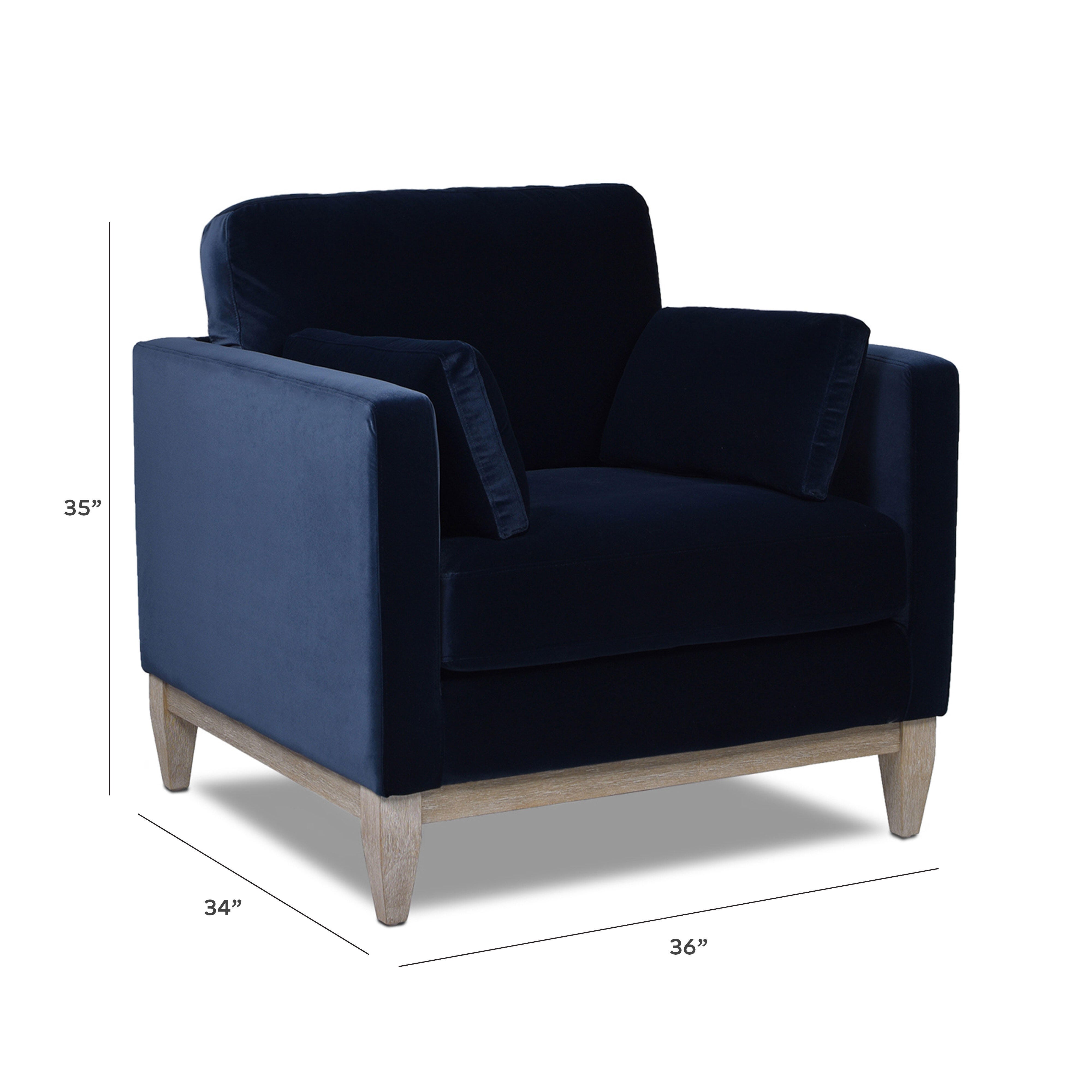 Jennifer Taylor Home Knox Knox Arm Chair, Dark Navy Blue, large