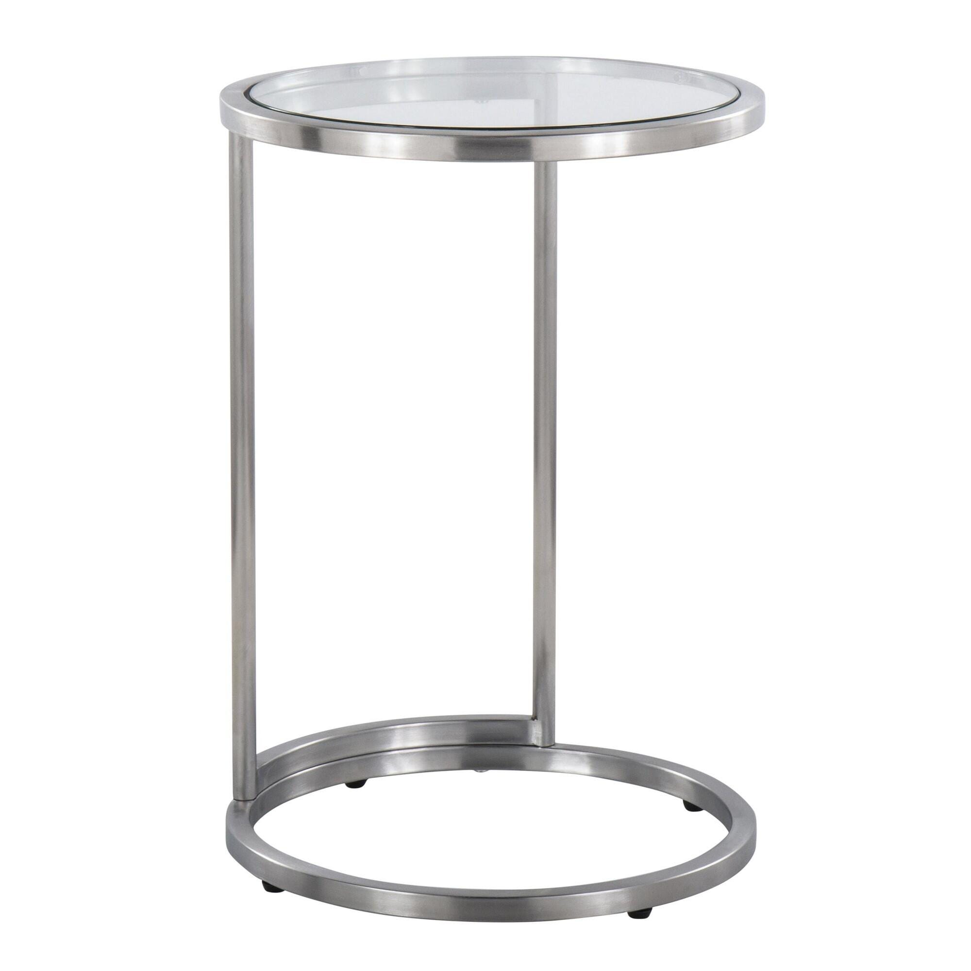 LumiSource Zenn End Table, Silver, large
