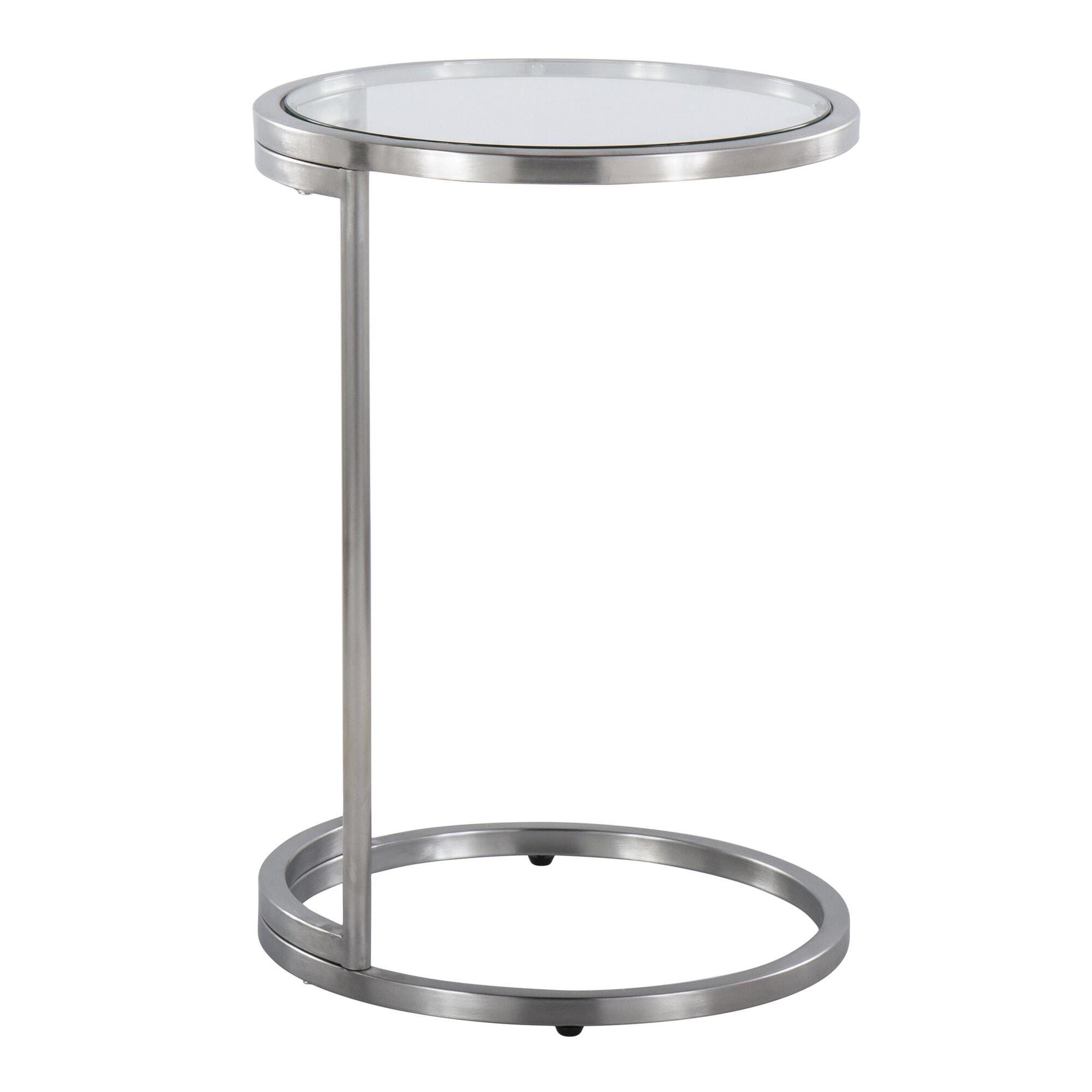 LumiSource Zenn End Table, Silver, large