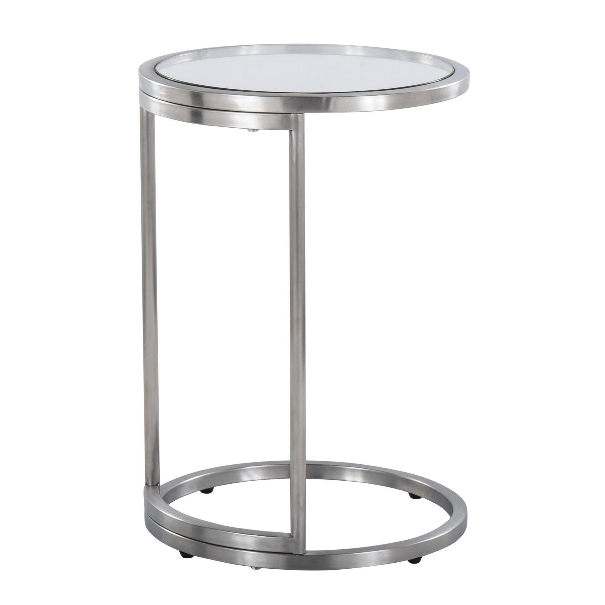 LumiSource Zenn End Table, Silver, large