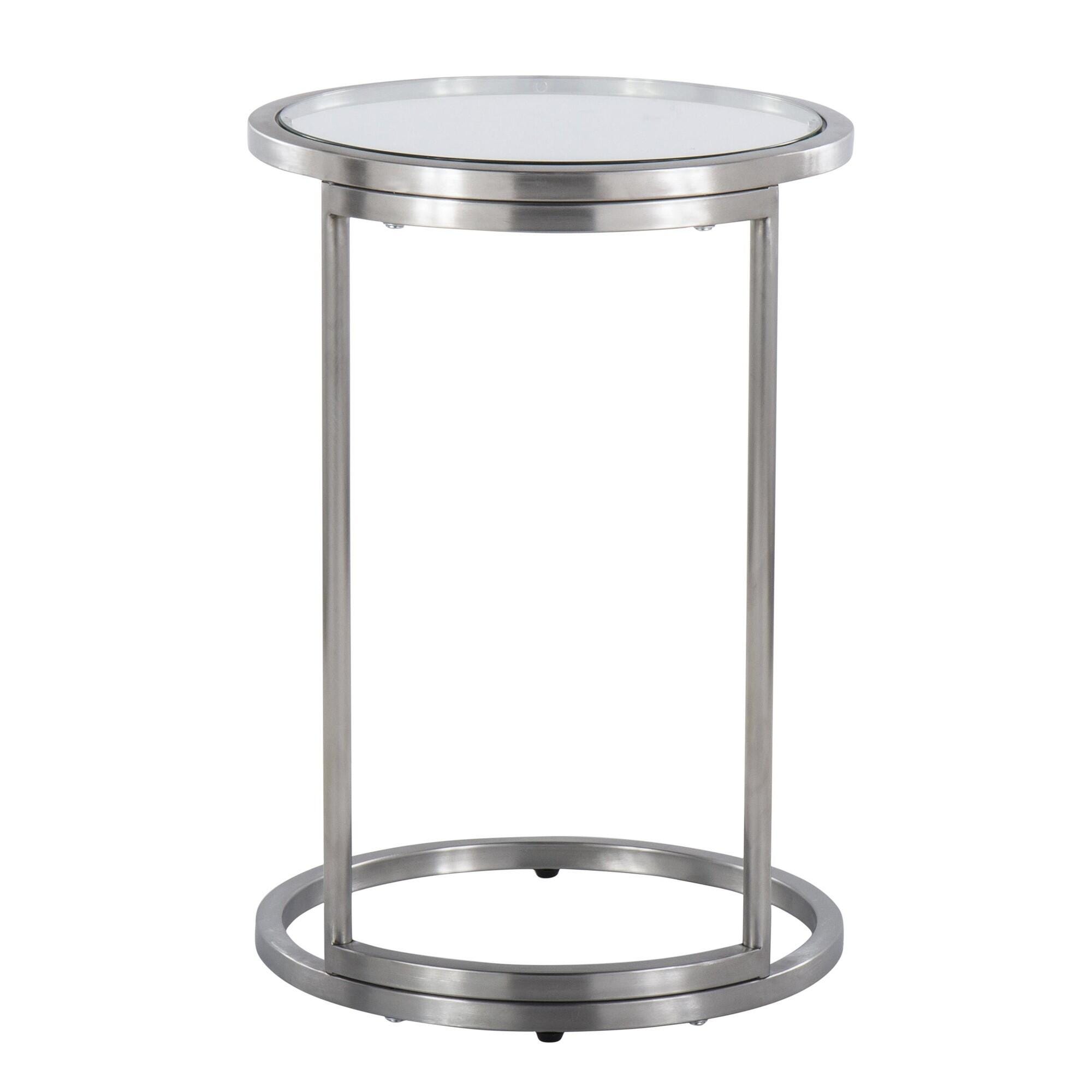 LumiSource Zenn End Table, Silver, large