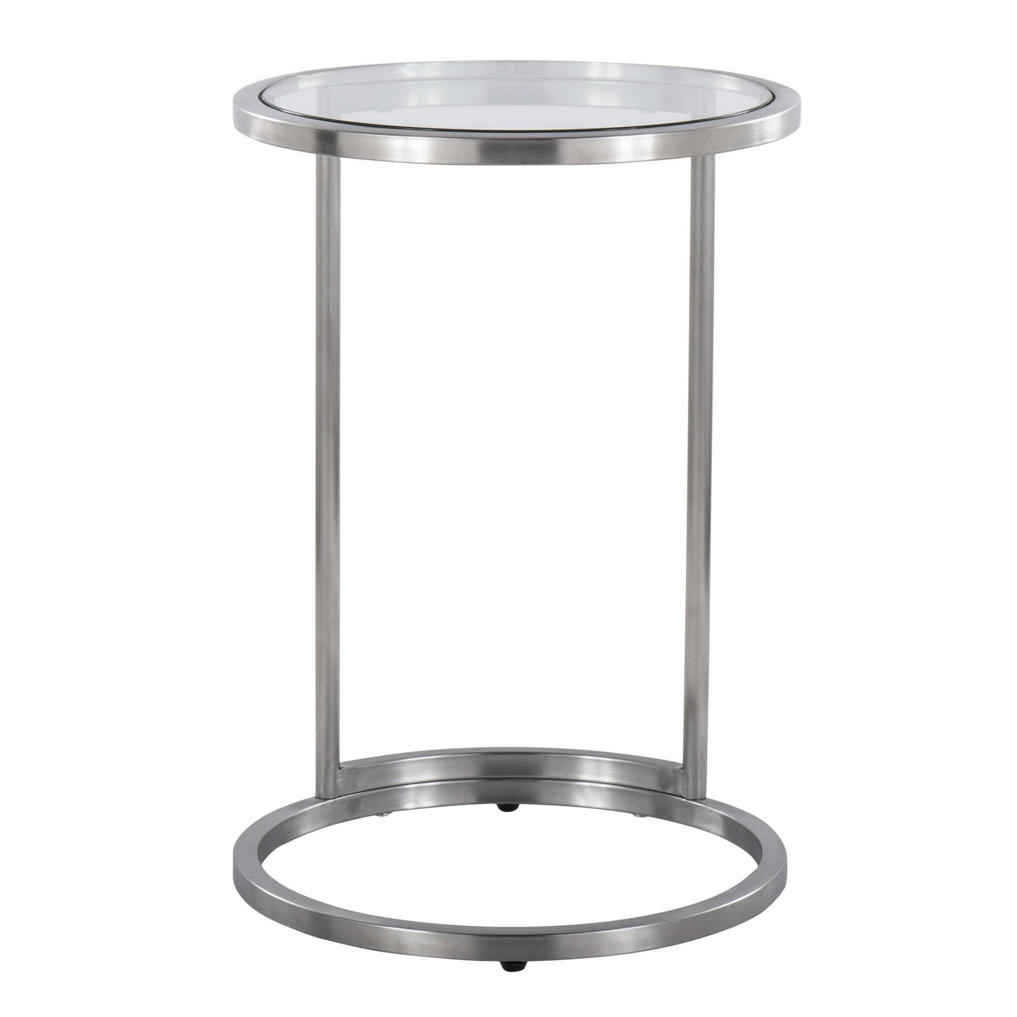 LumiSource Zenn End Table, Silver, large