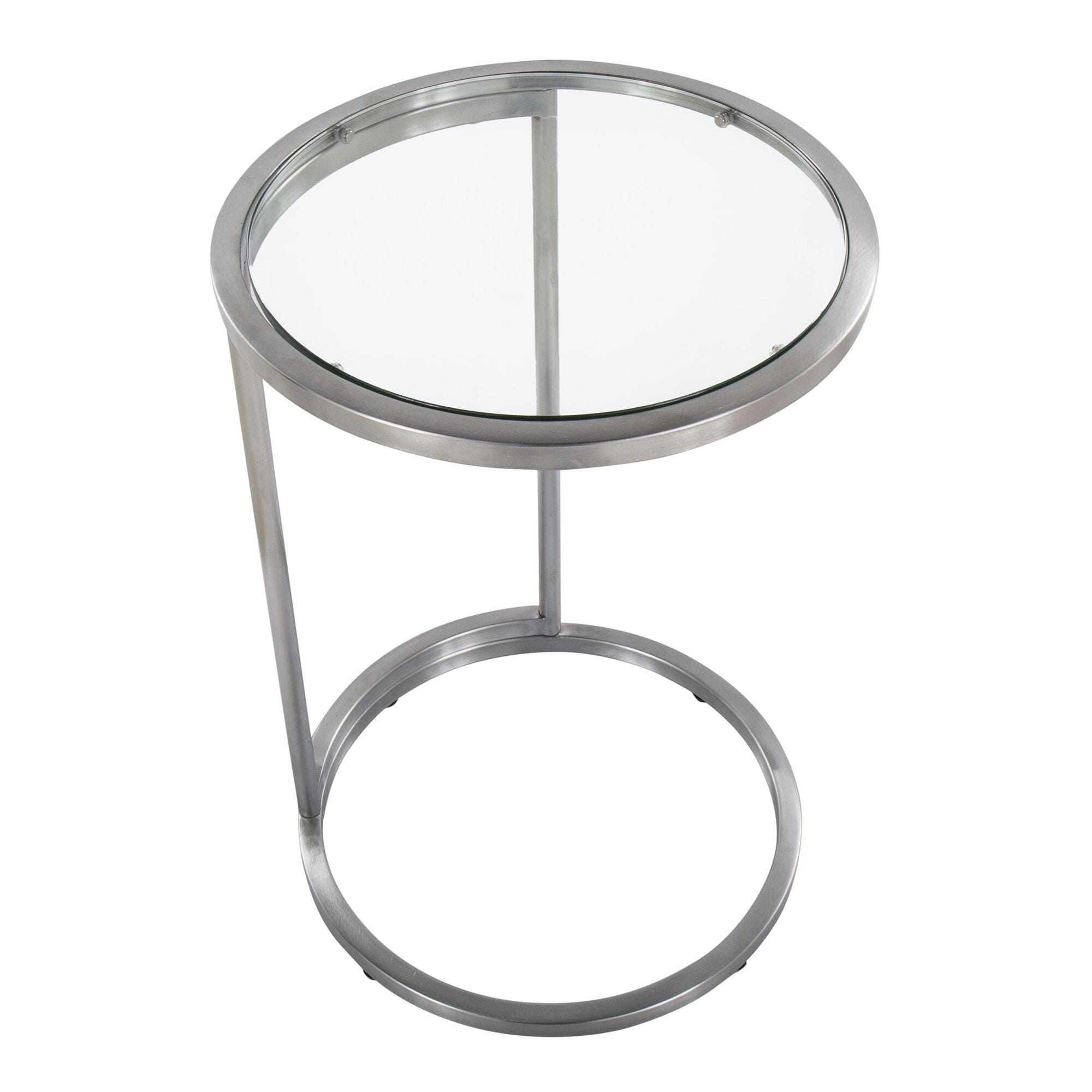 LumiSource Zenn End Table, Silver, large
