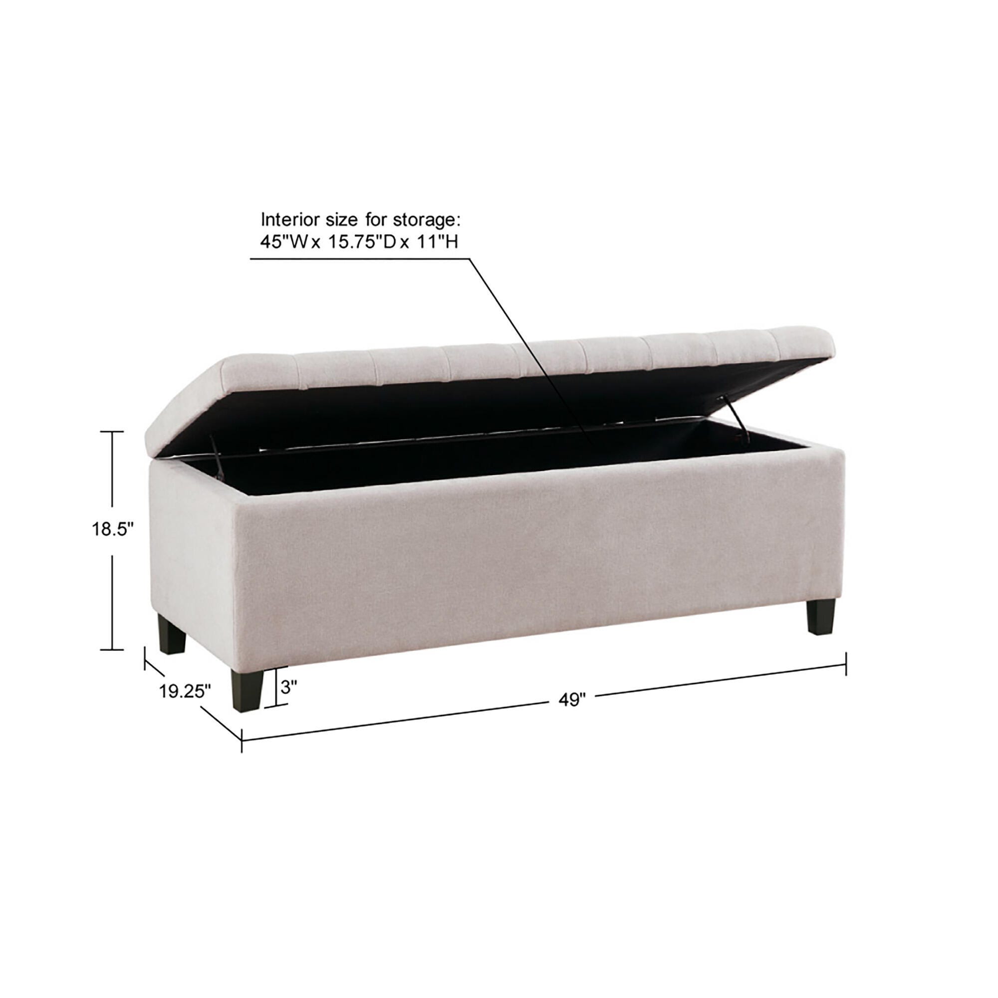 Madison Park Shandra Close Storage Bench, , large