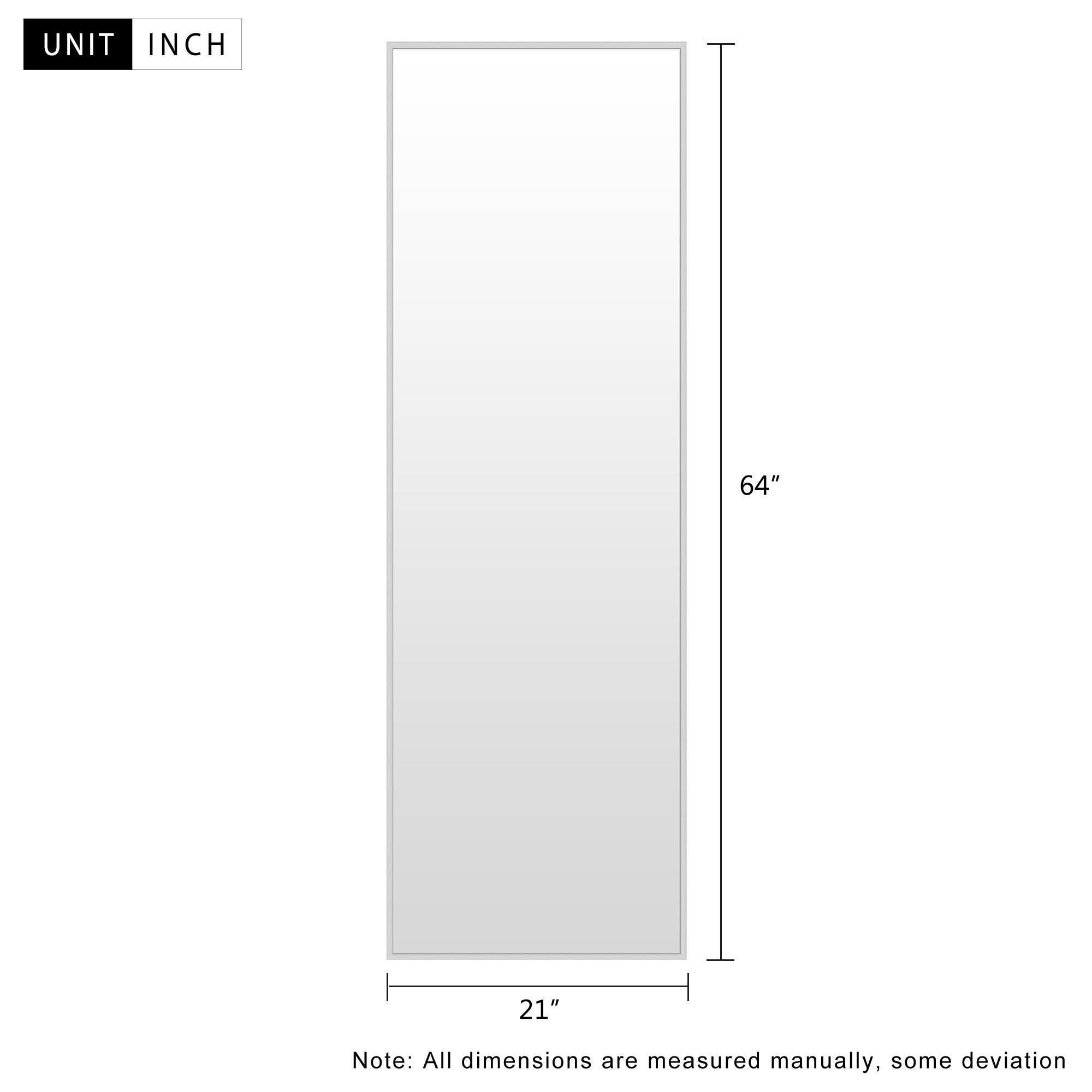Dulcea 21" x 64" Framed Full Length Mirror, Silver, large