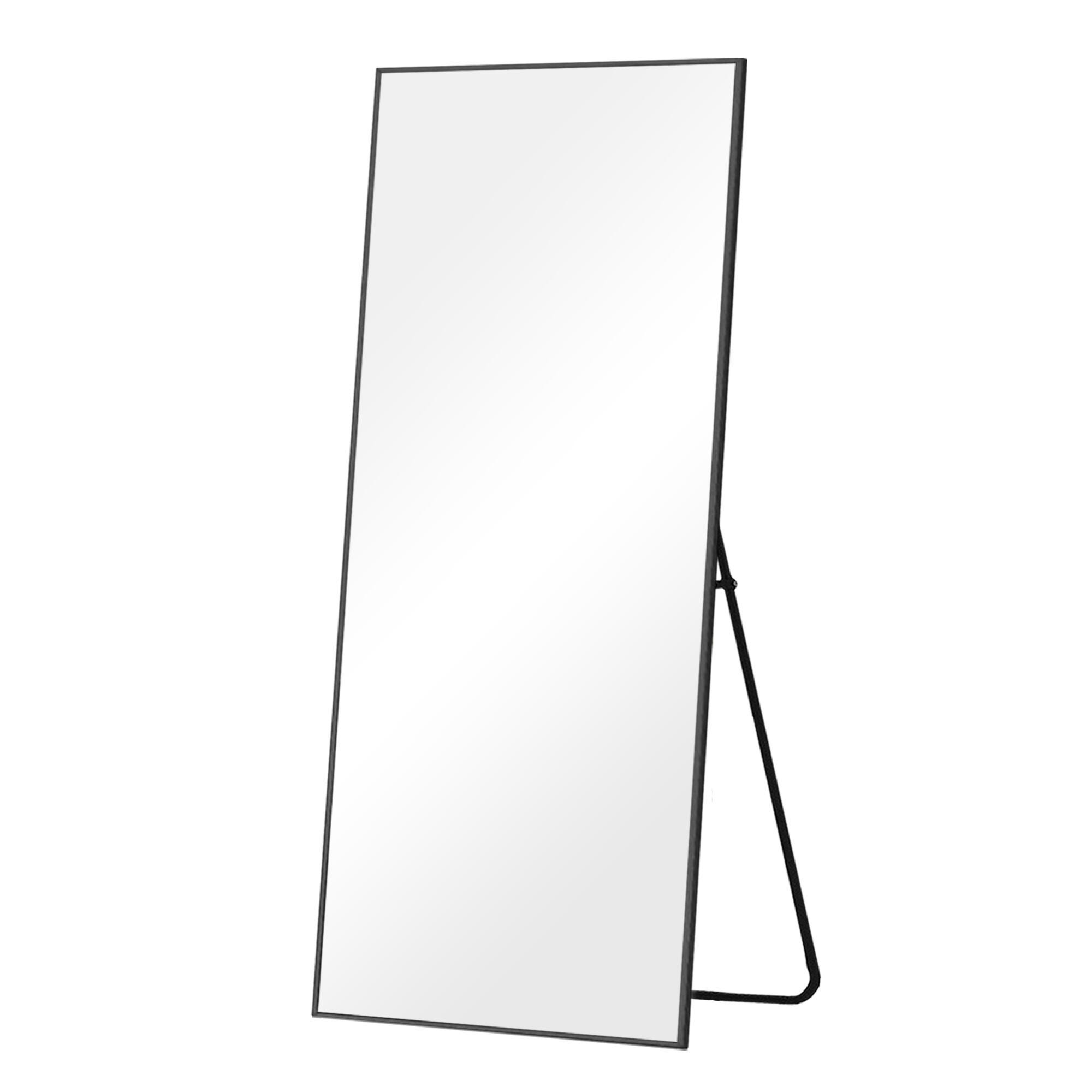 Dulcea 21" x 64" Full Length Mirror, Black, large