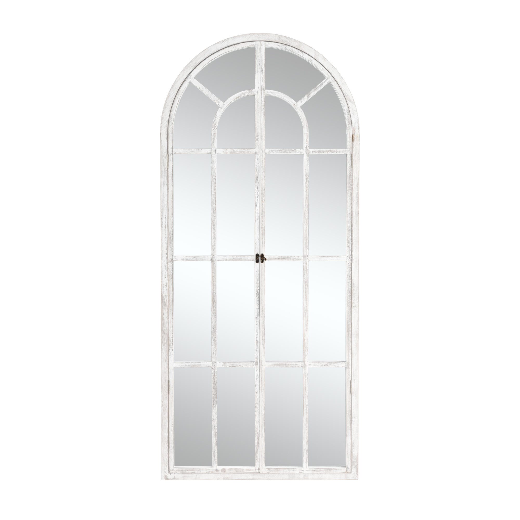 Feronia 31" x 71" Arched Floor Mirror, White, large