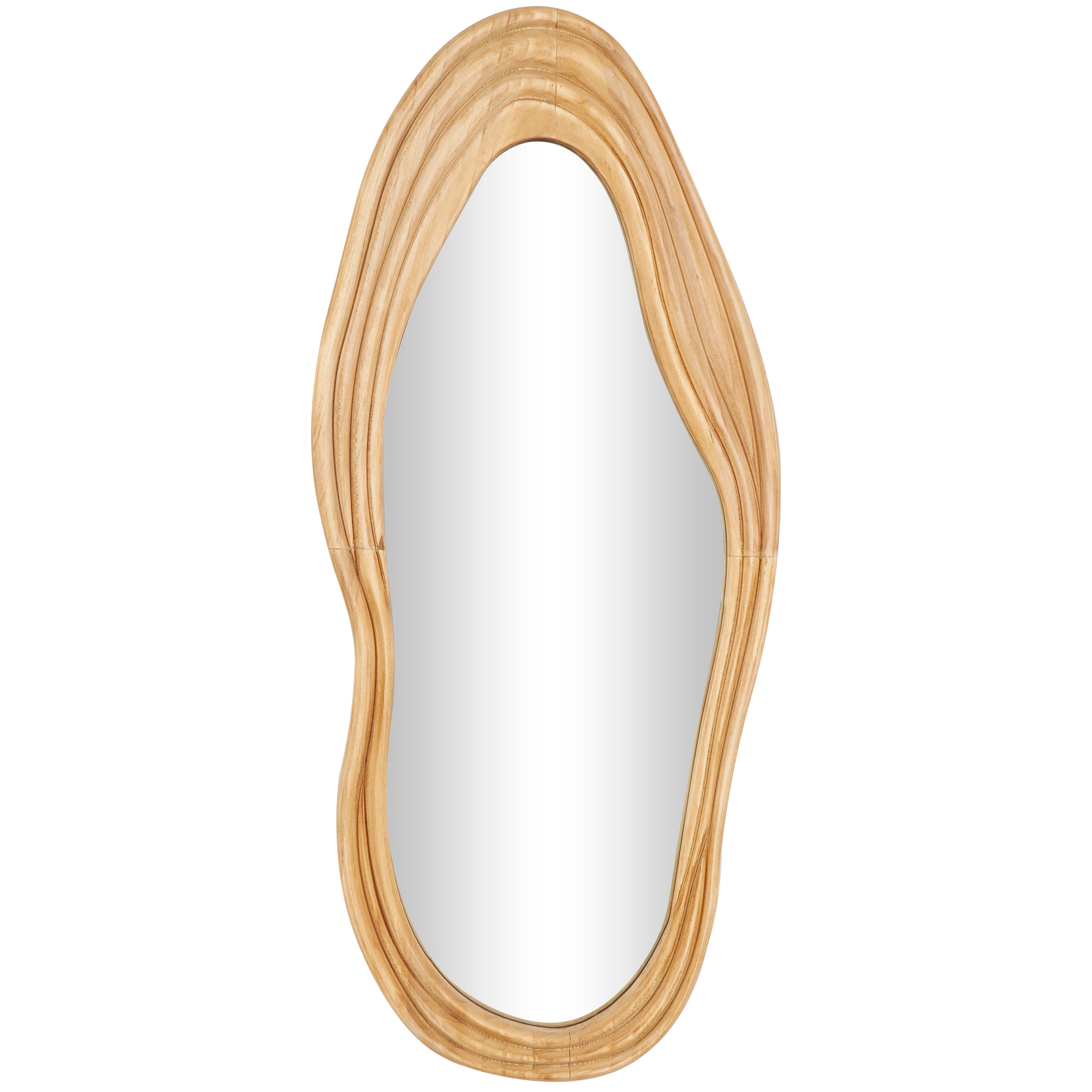 Bayberry Lane Abstract Wavy Wall Mirror with Dimensional Carved Frame 18"W X 41"H, , large