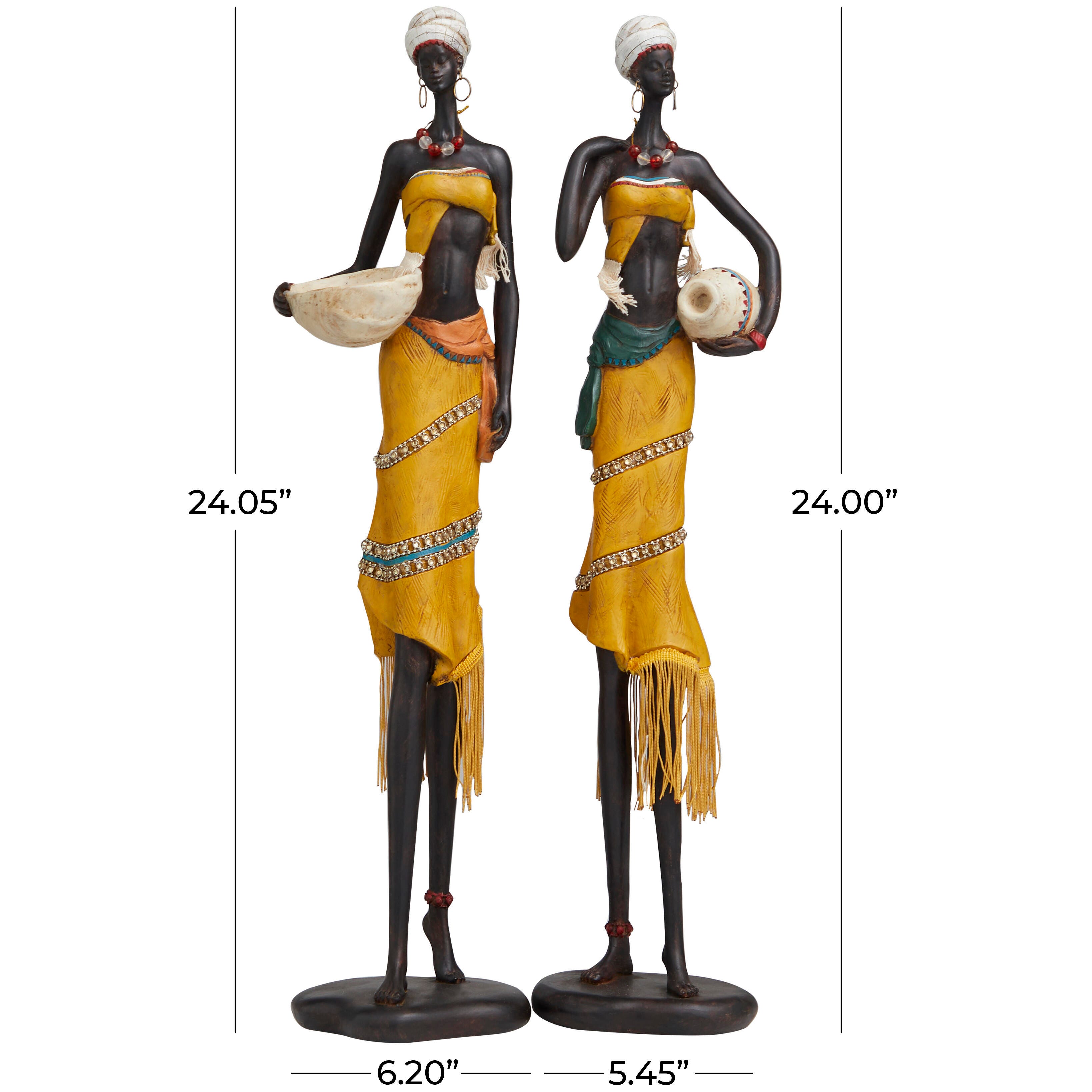 Bayberry Lane African Women with Water Jugs Medium Sculpture (Set