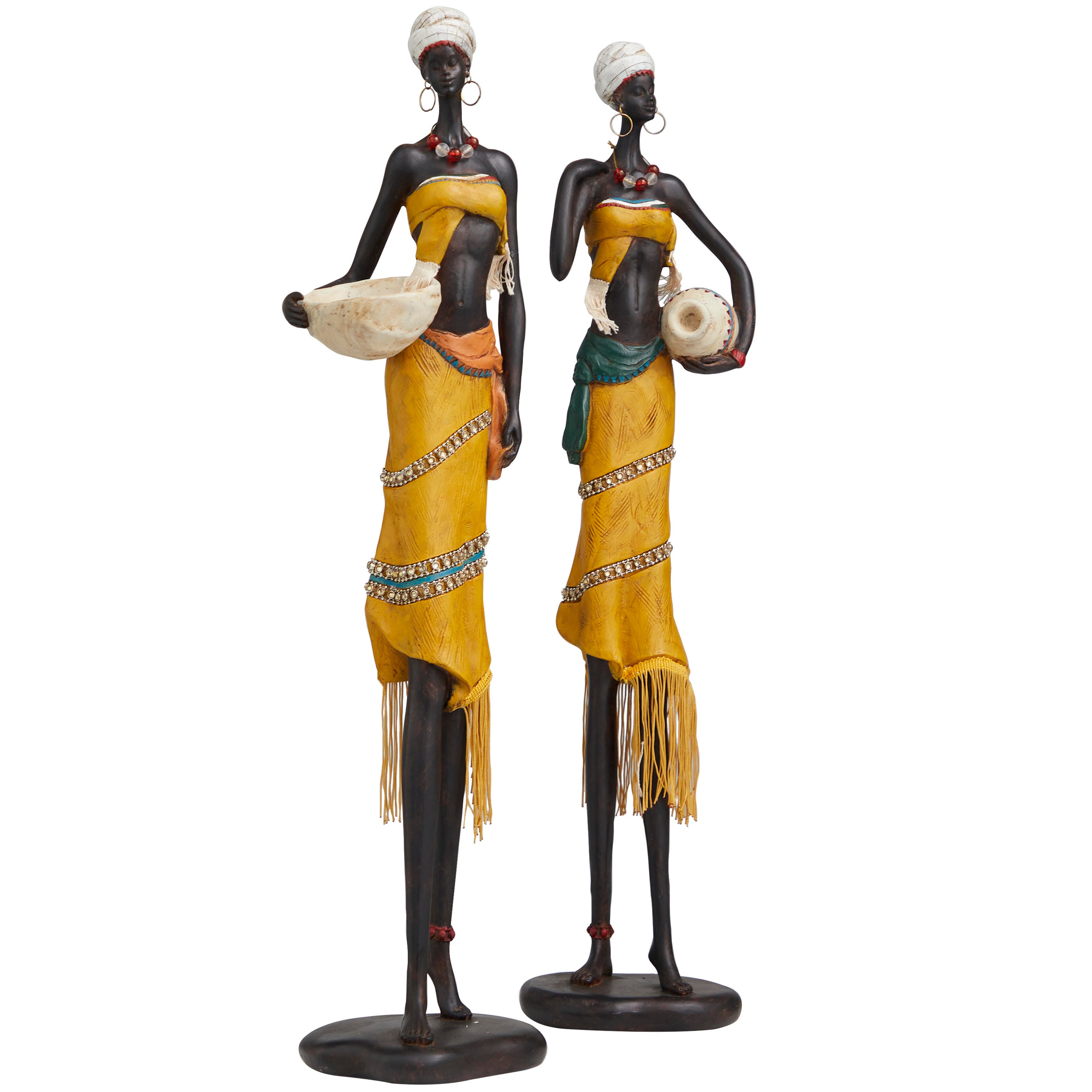 Bayberry Lane African Woman with Watter Jugs Medium Sculpture (Set of 2), , large