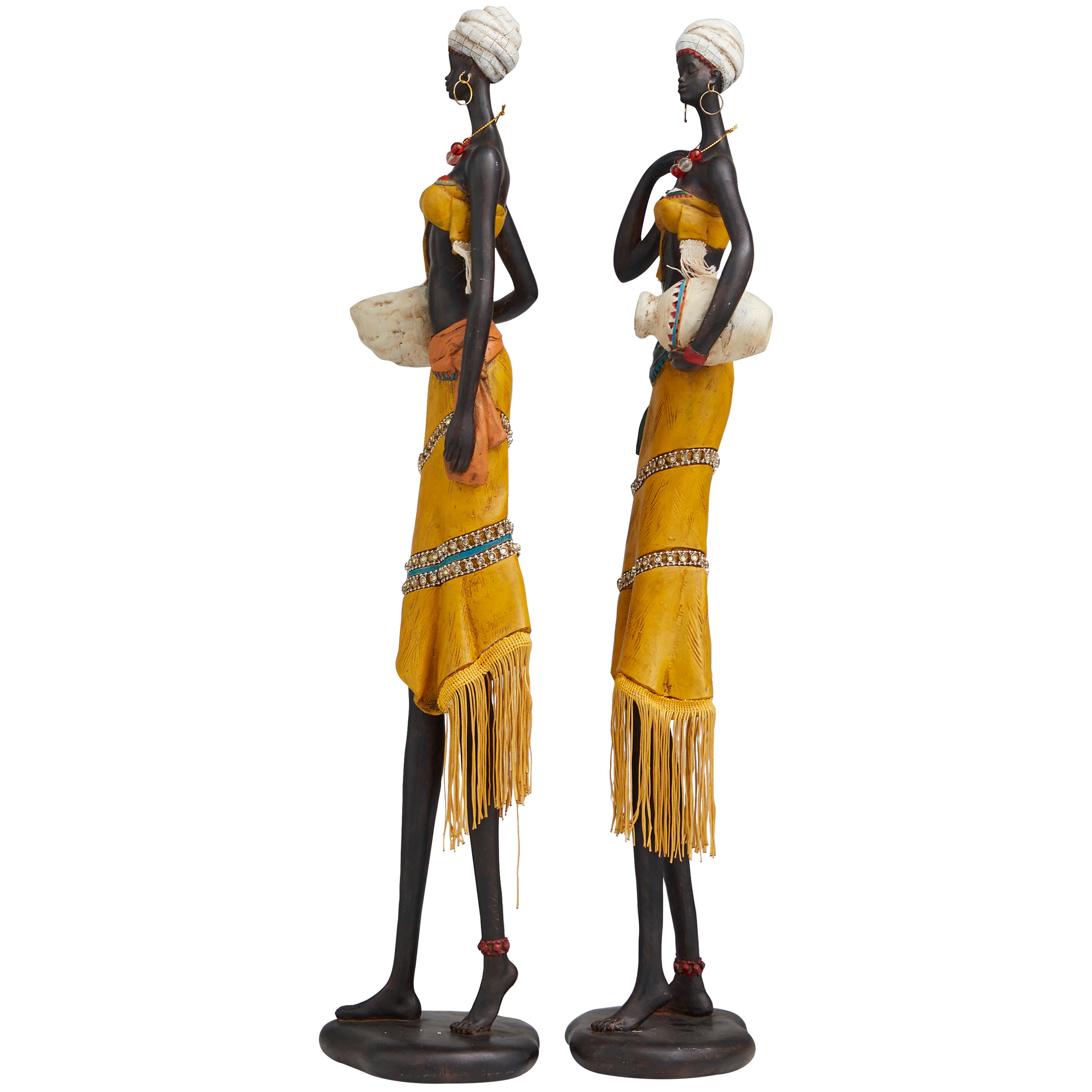 Bayberry Lane African Woman with Watter Jugs Medium Sculpture (Set of 2), , large