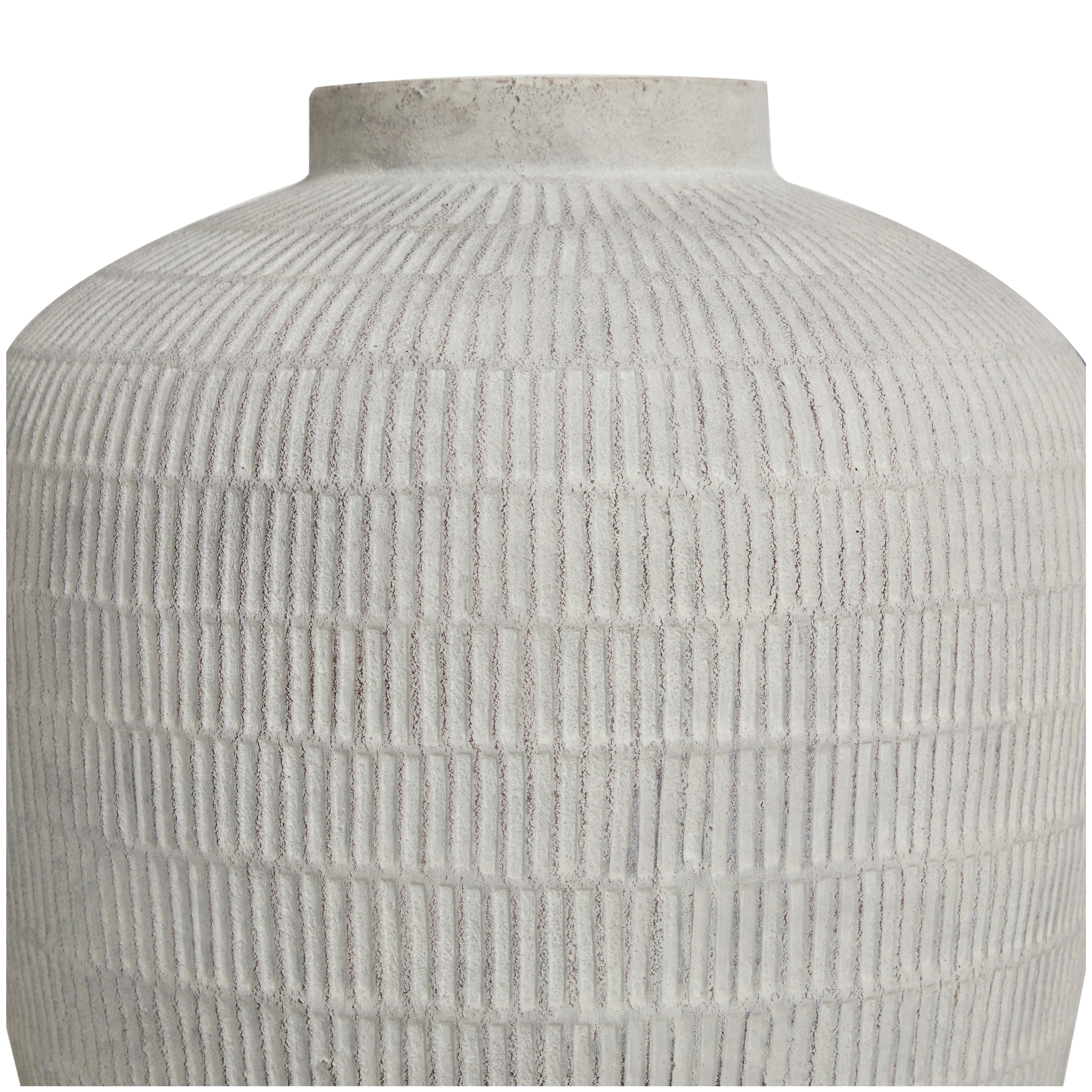 Bayberry Lane Large Textured Vase with Linear Pattern, , large
