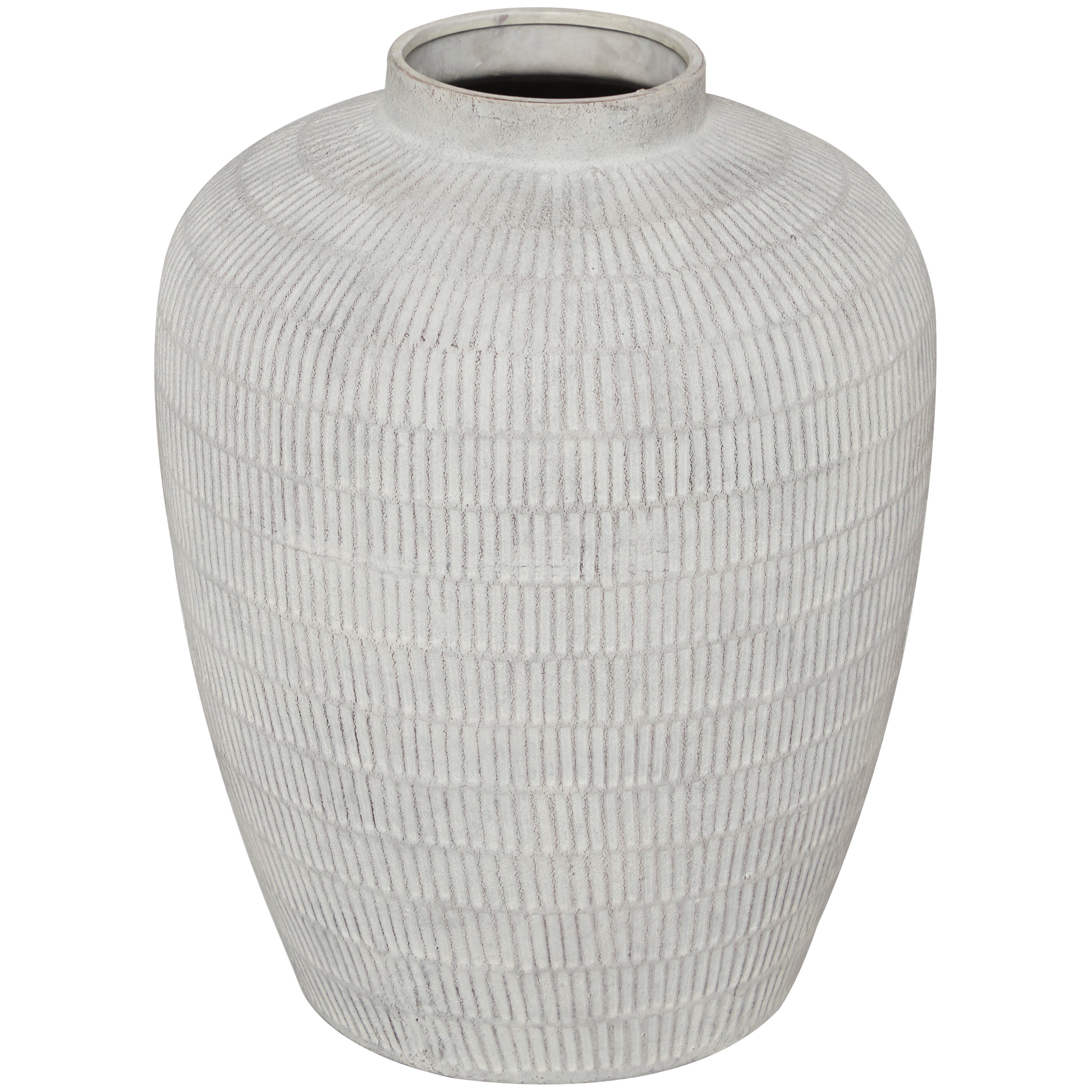 Bayberry Lane Large Textured Vase with Linear Pattern, , large