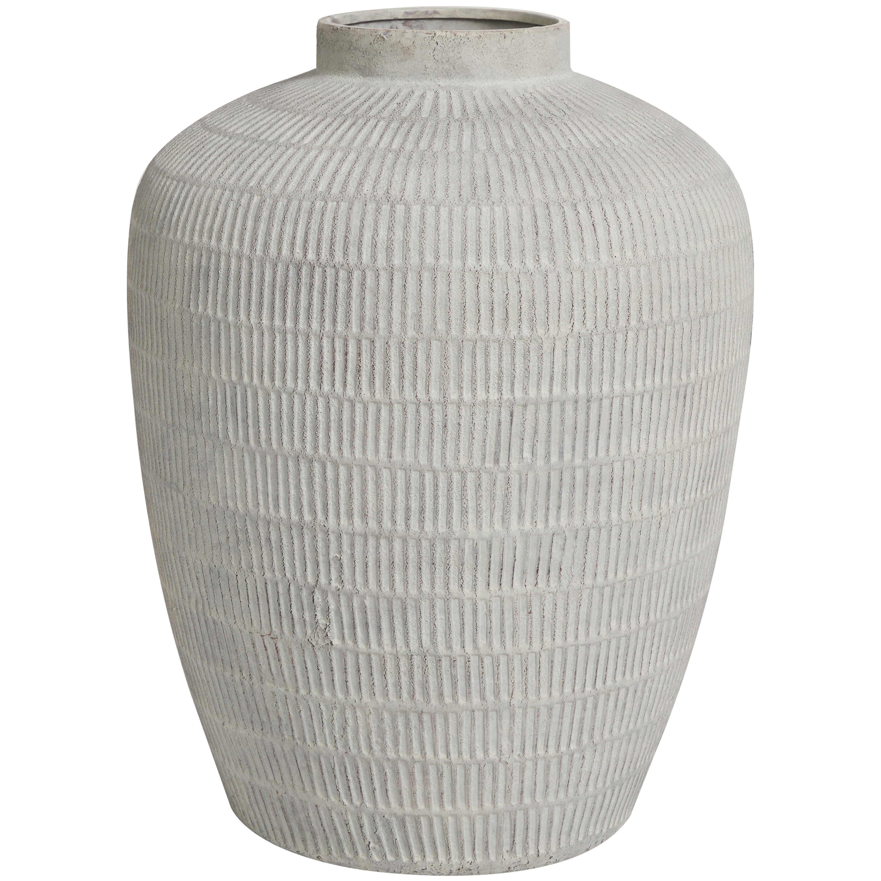 Bayberry Lane Large Textured Vase with Linear Pattern, , large