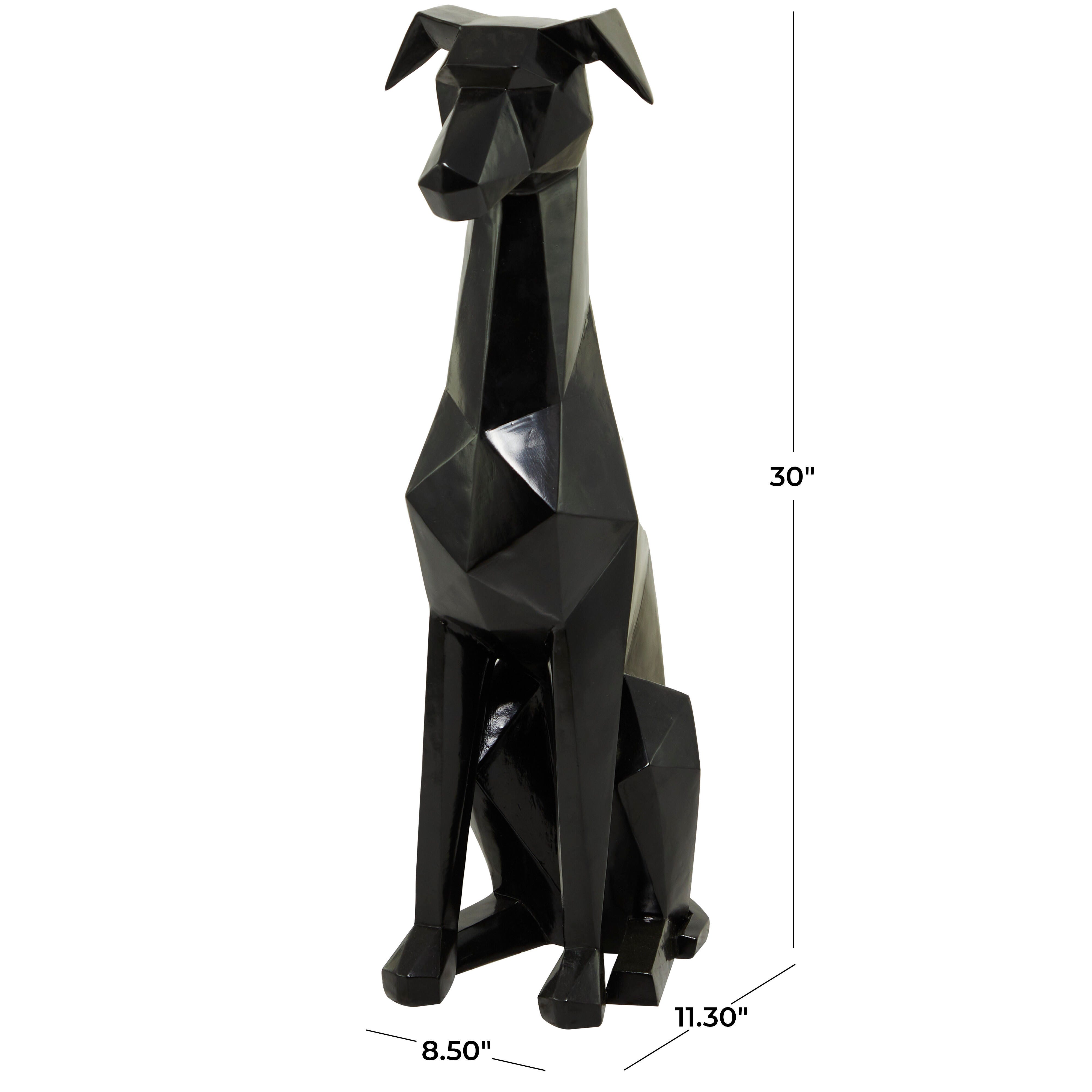 Bayberry Lane Cubist Dog Sculpture, Black, large