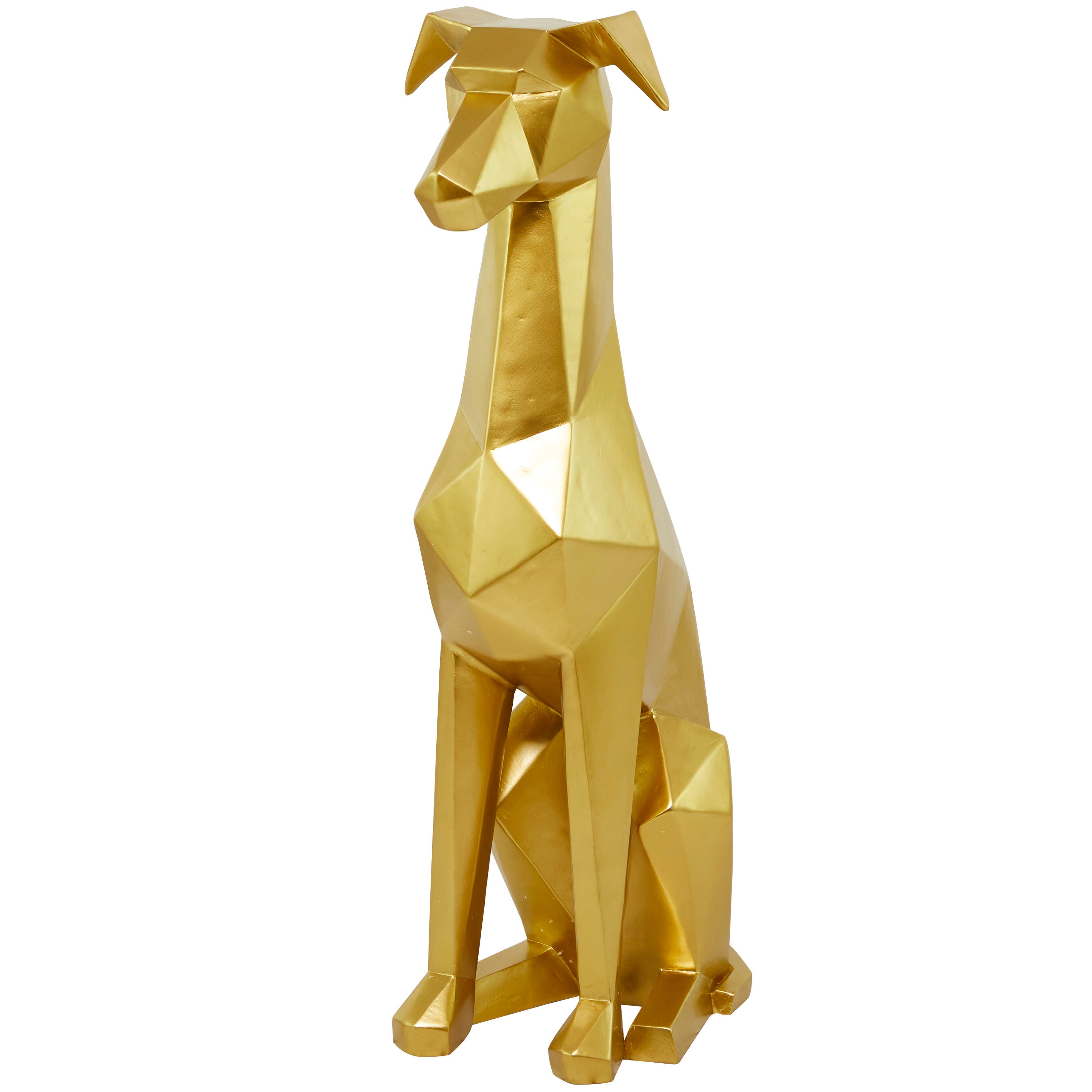 Bayberry Lane Cubist Dog Sculpture, Gold, large