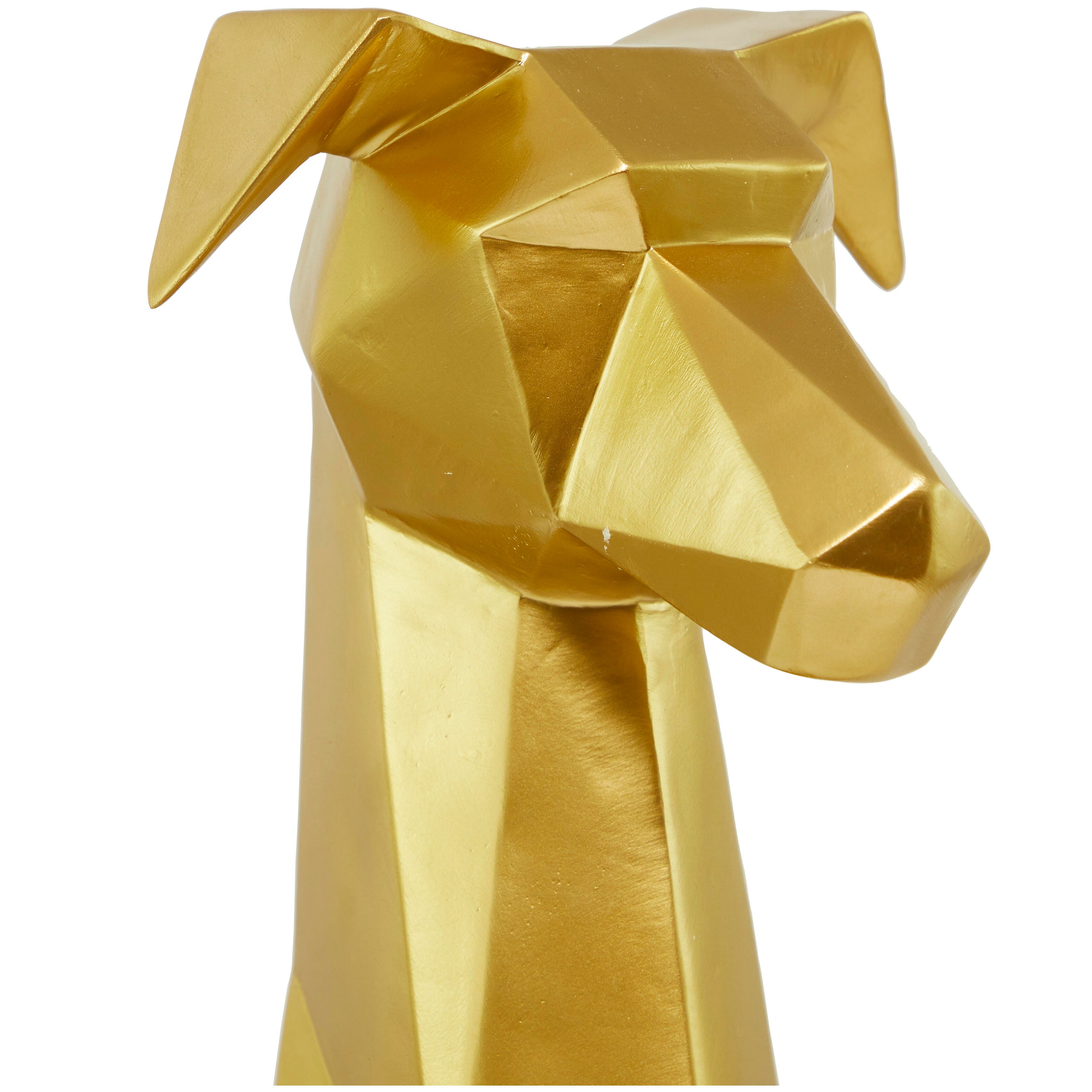 Bayberry Lane Cubist Dog Sculpture, Gold, large