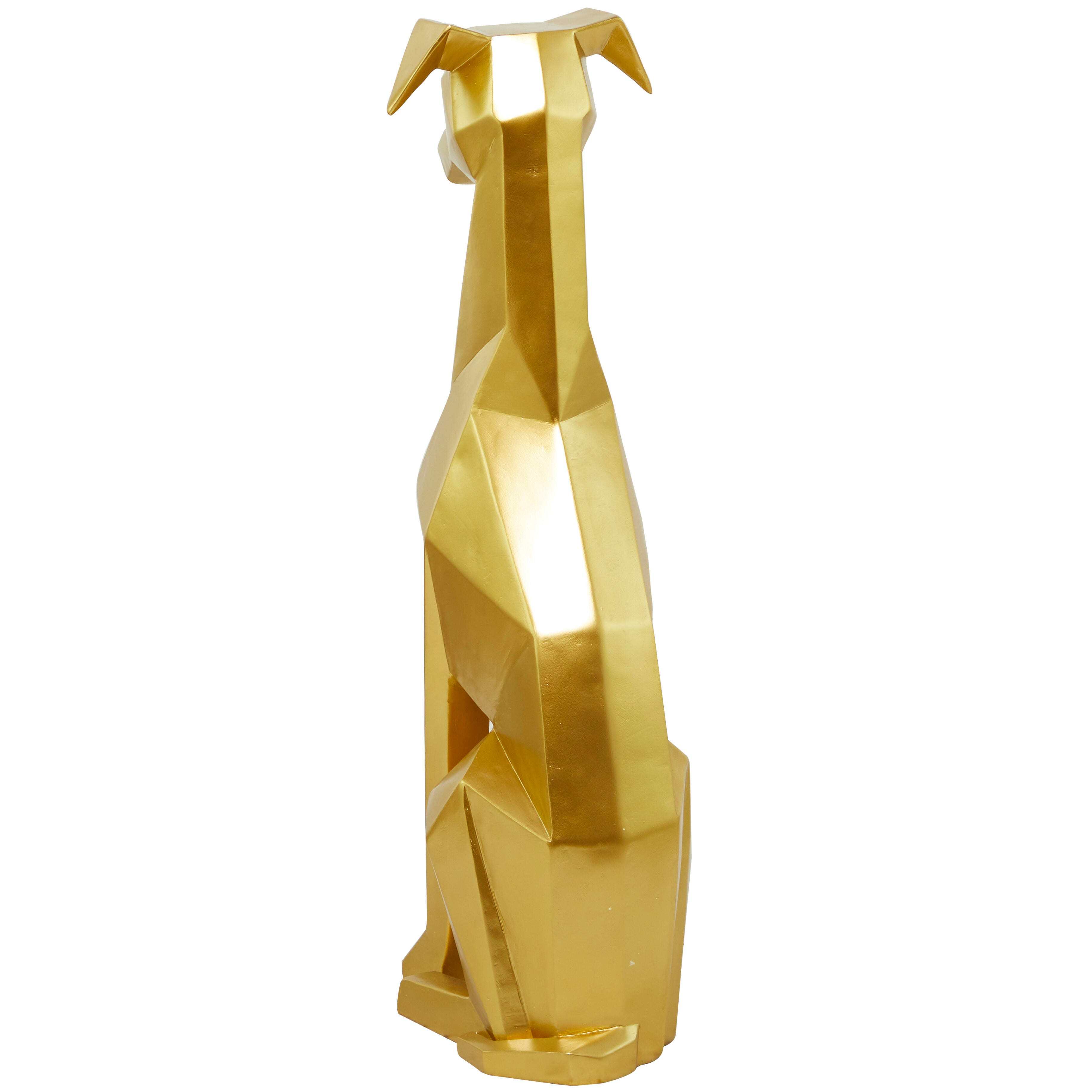 Bayberry Lane Cubist Dog Sculpture, Gold, large