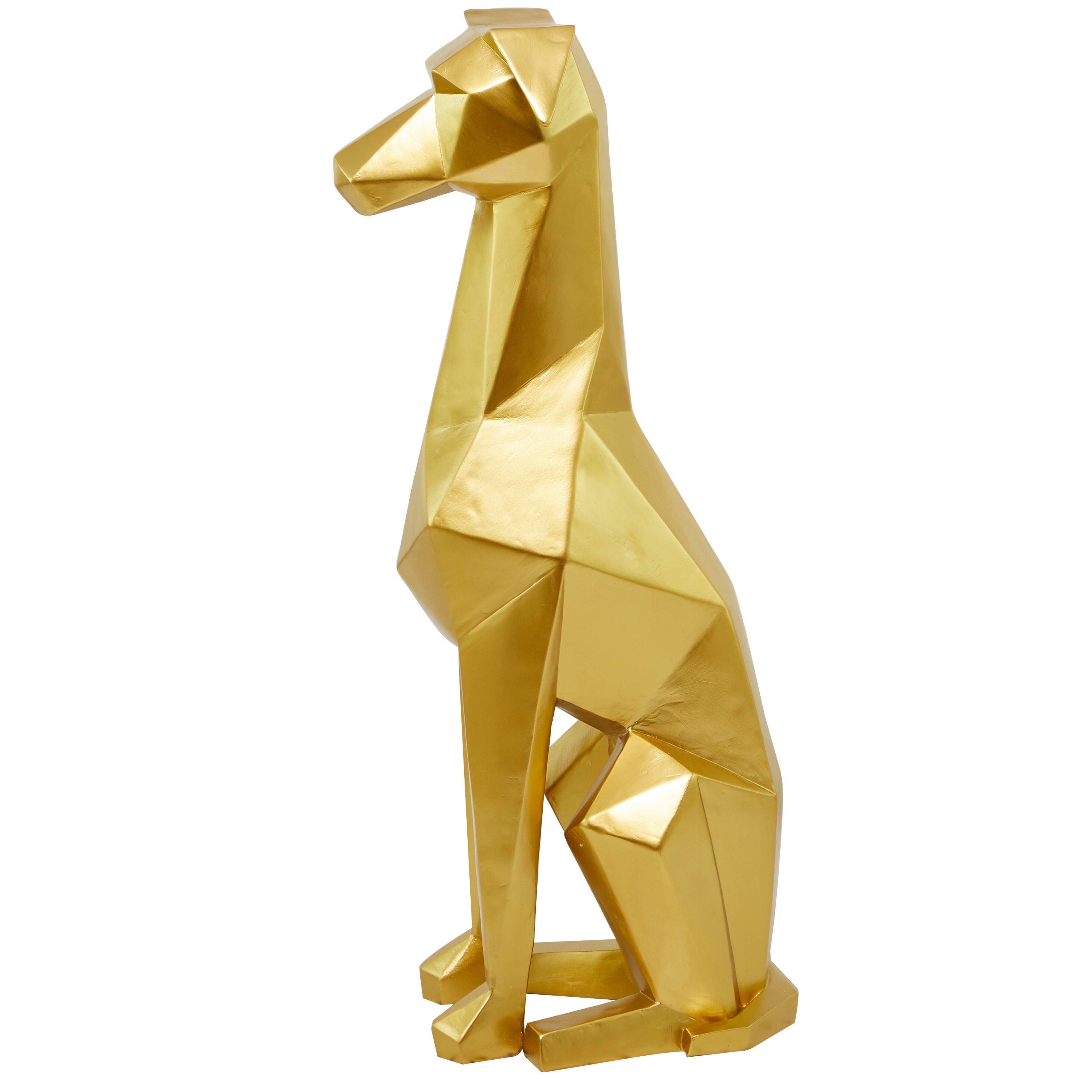 Bayberry Lane Cubist Dog Sculpture, Gold, large