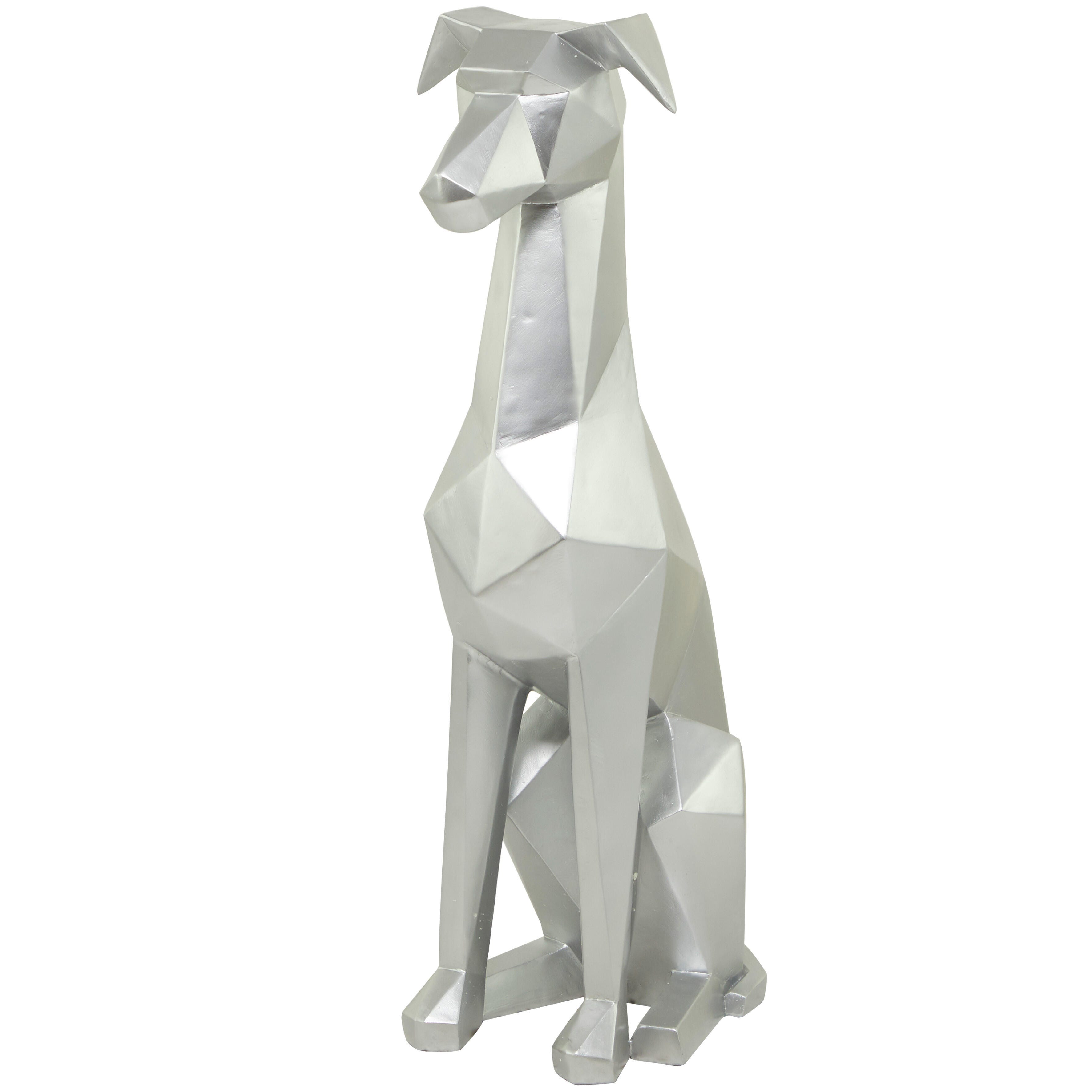 Bayberry Lane Cubist Dog Sculpture, Silver, large