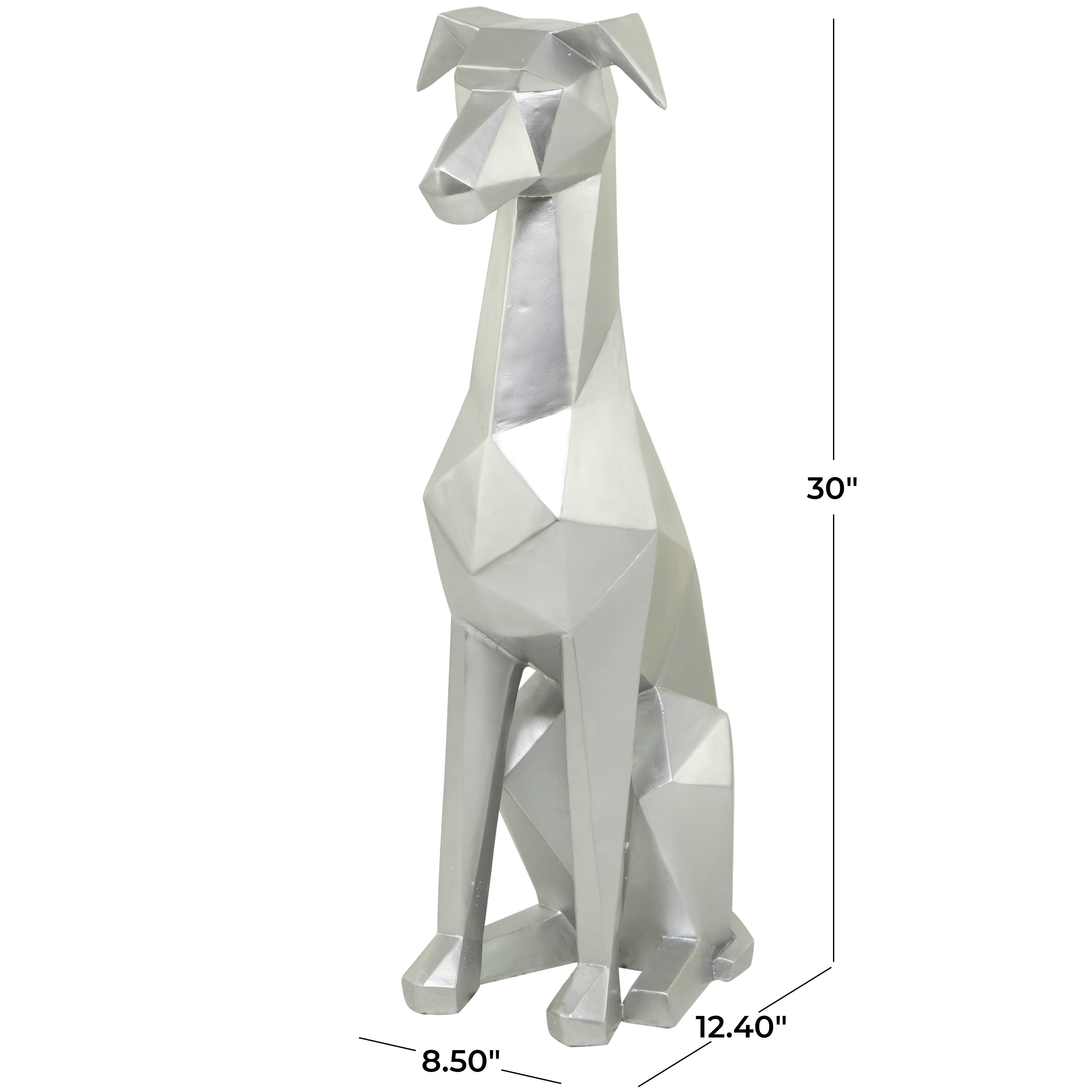 Bayberry Lane Cubist Dog Sculpture, Silver, large