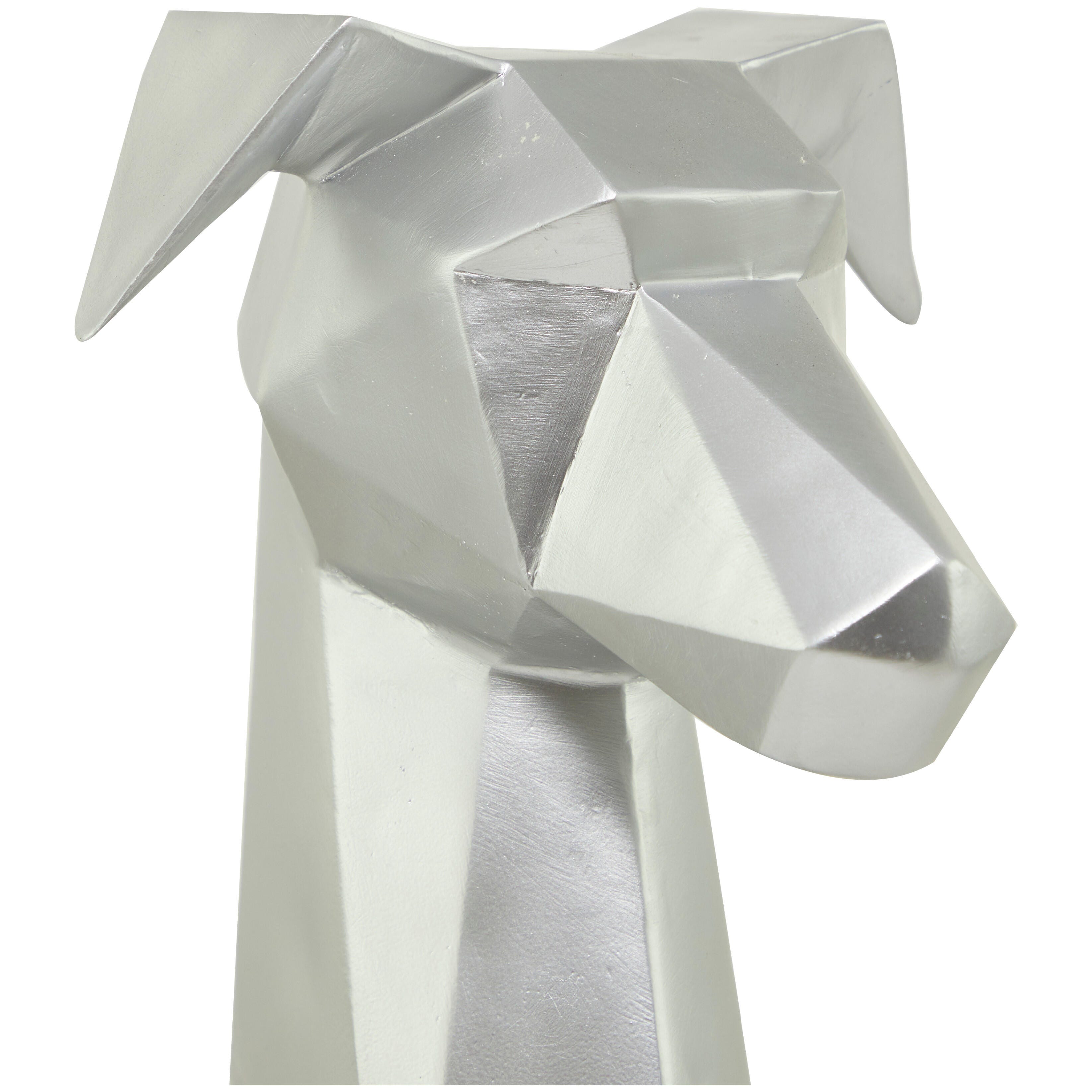 Bayberry Lane Cubist Dog Sculpture, Silver, large