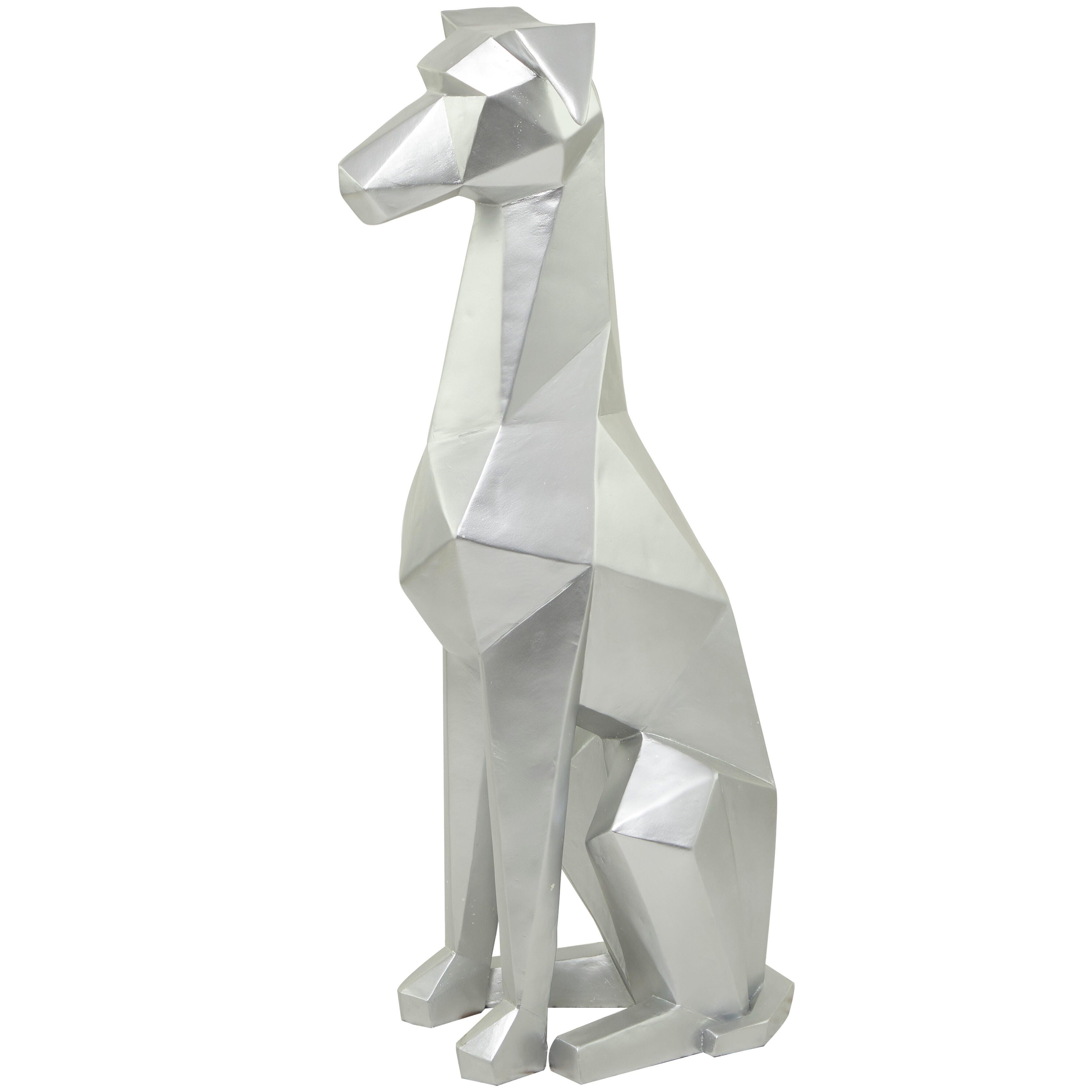 Bayberry Lane Cubist Dog Sculpture, Silver, large