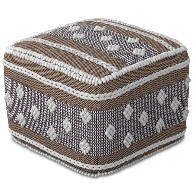 Simpli Home Indoor/Outdoor Mapleton Pouf