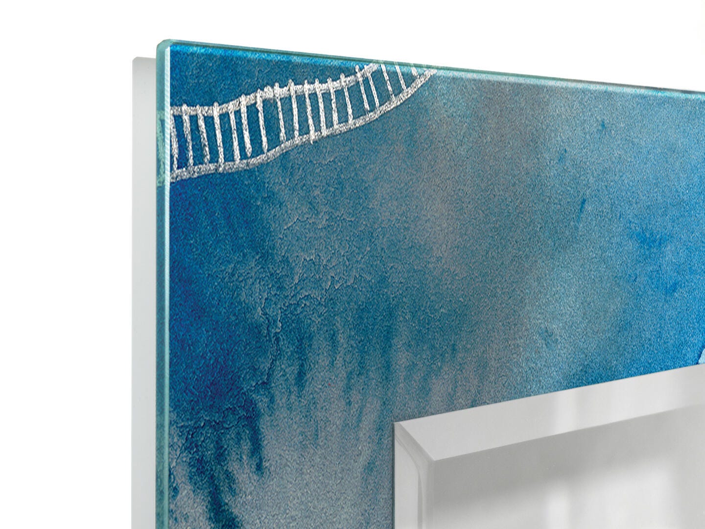 Empire Art Direct Subtle Blues Mirror Tempered Art Glass, , swatch