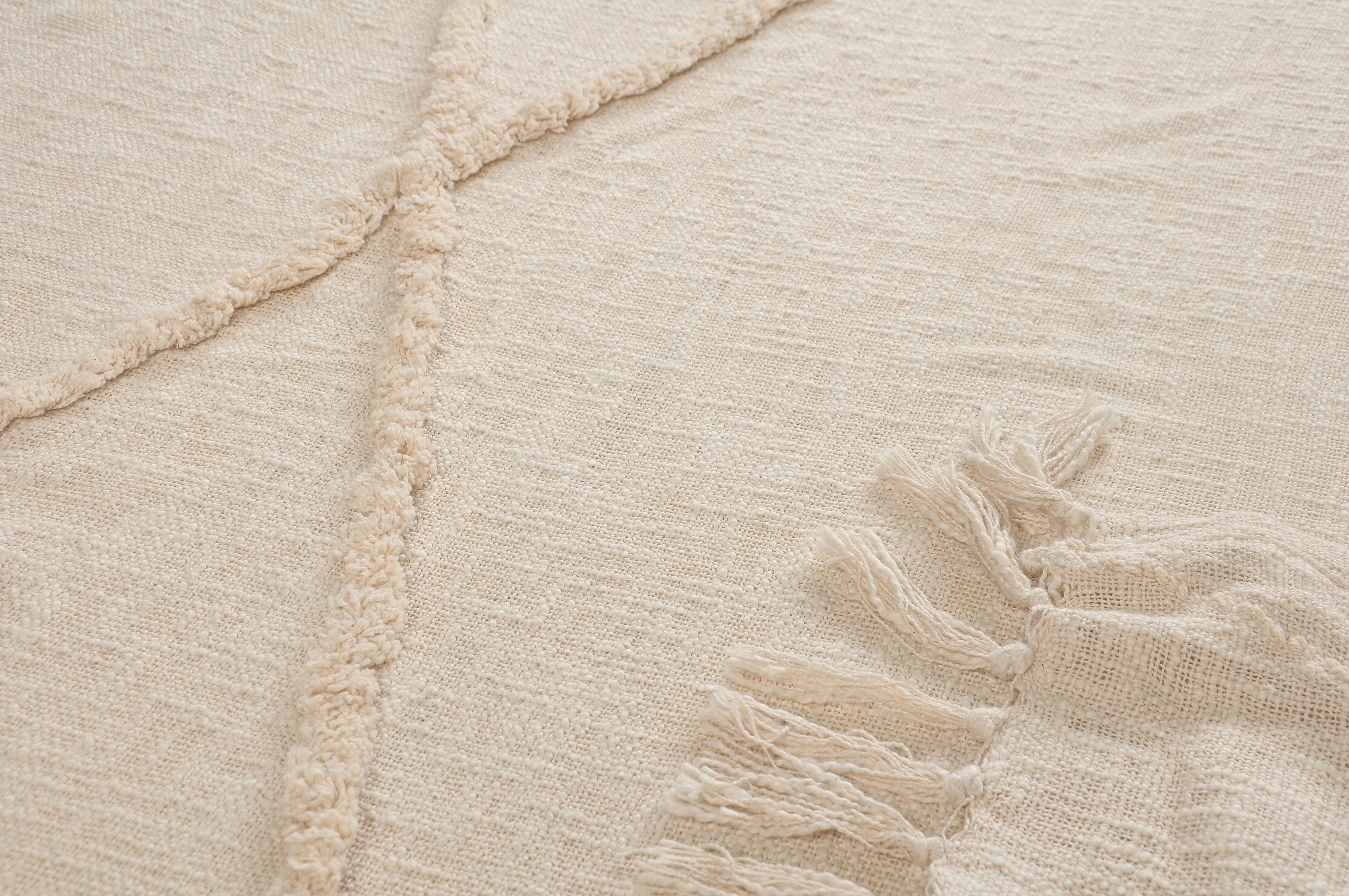 Diamond Solid Throw Blanket, Cream, large