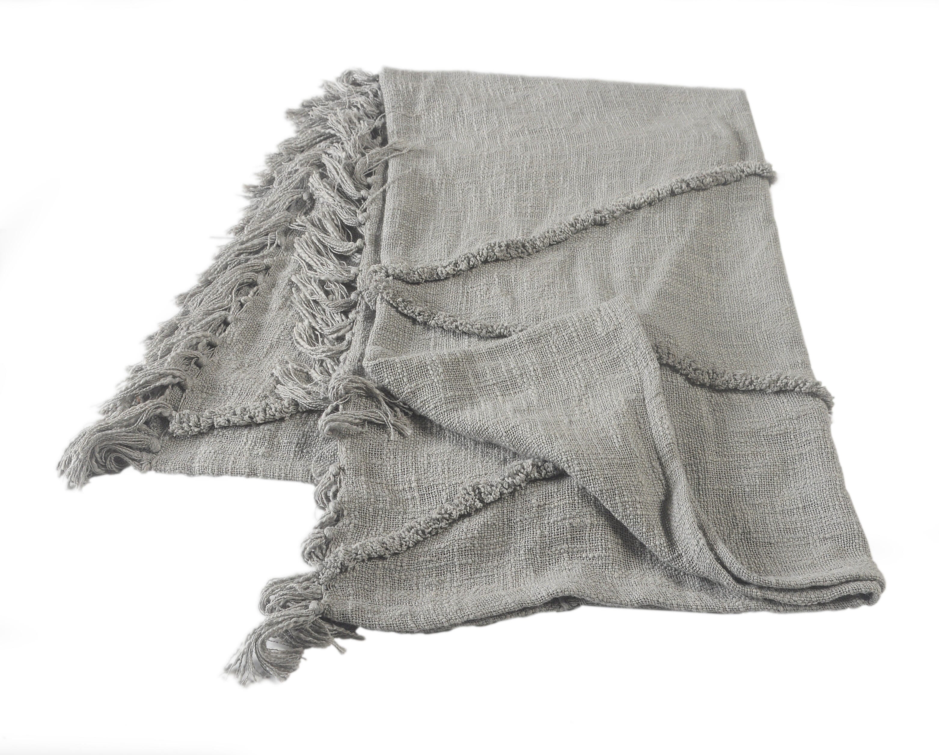 Diamond Solid Throw Blanket, Gray, large