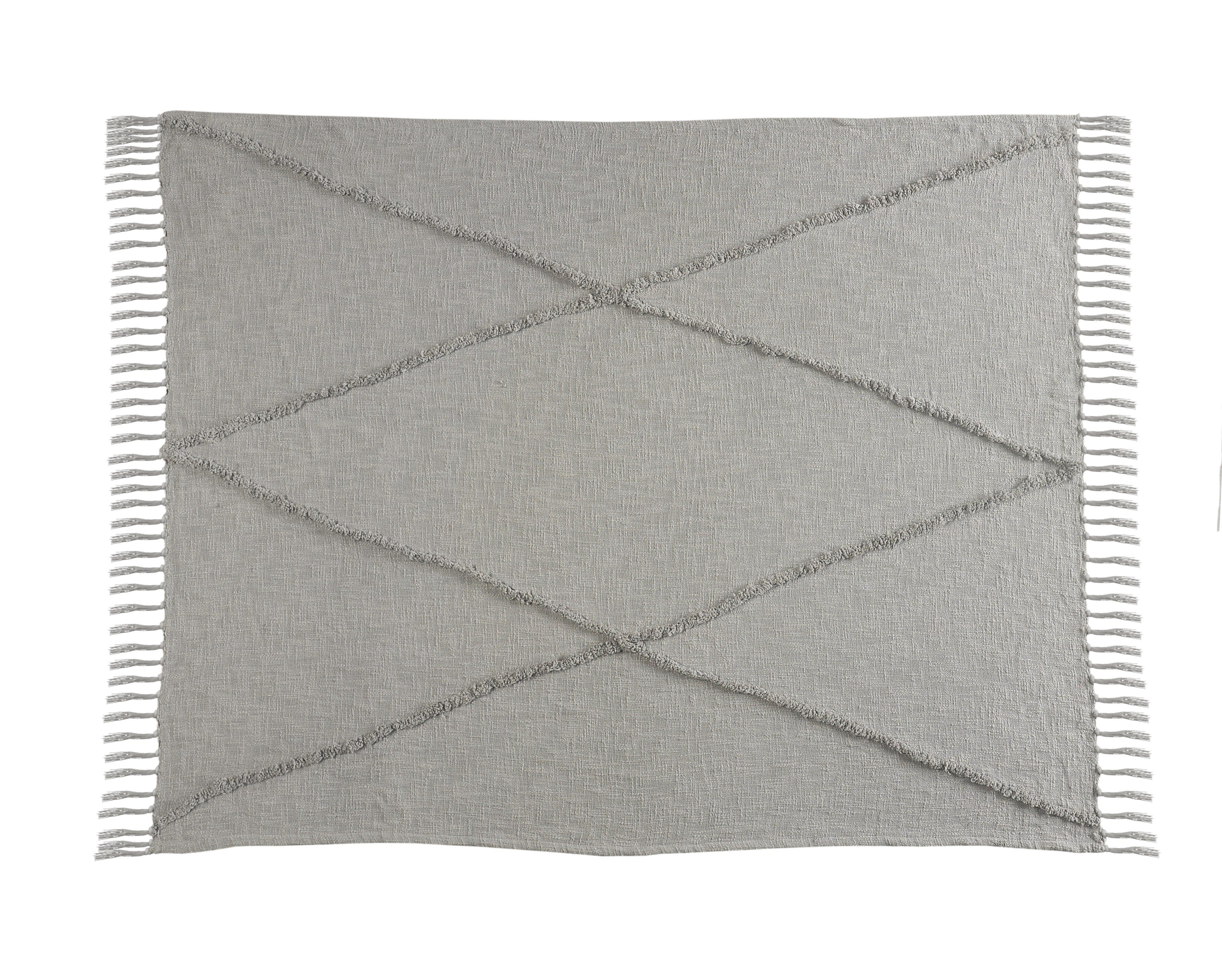 Diamond Solid Throw Blanket, Gray, large